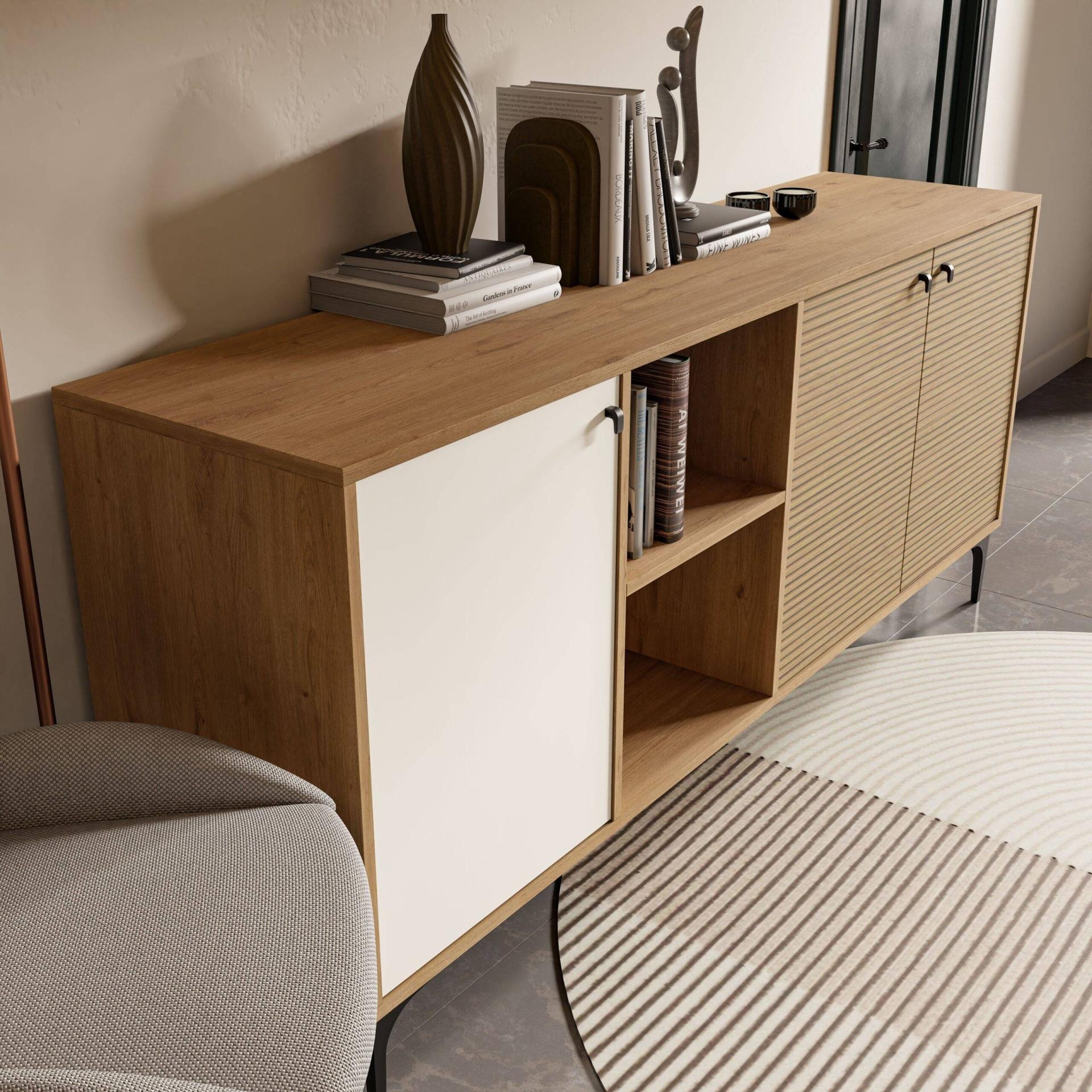 1686 Vision Modern Konsol 180 Cm Sepet - Yunus - Beyaz