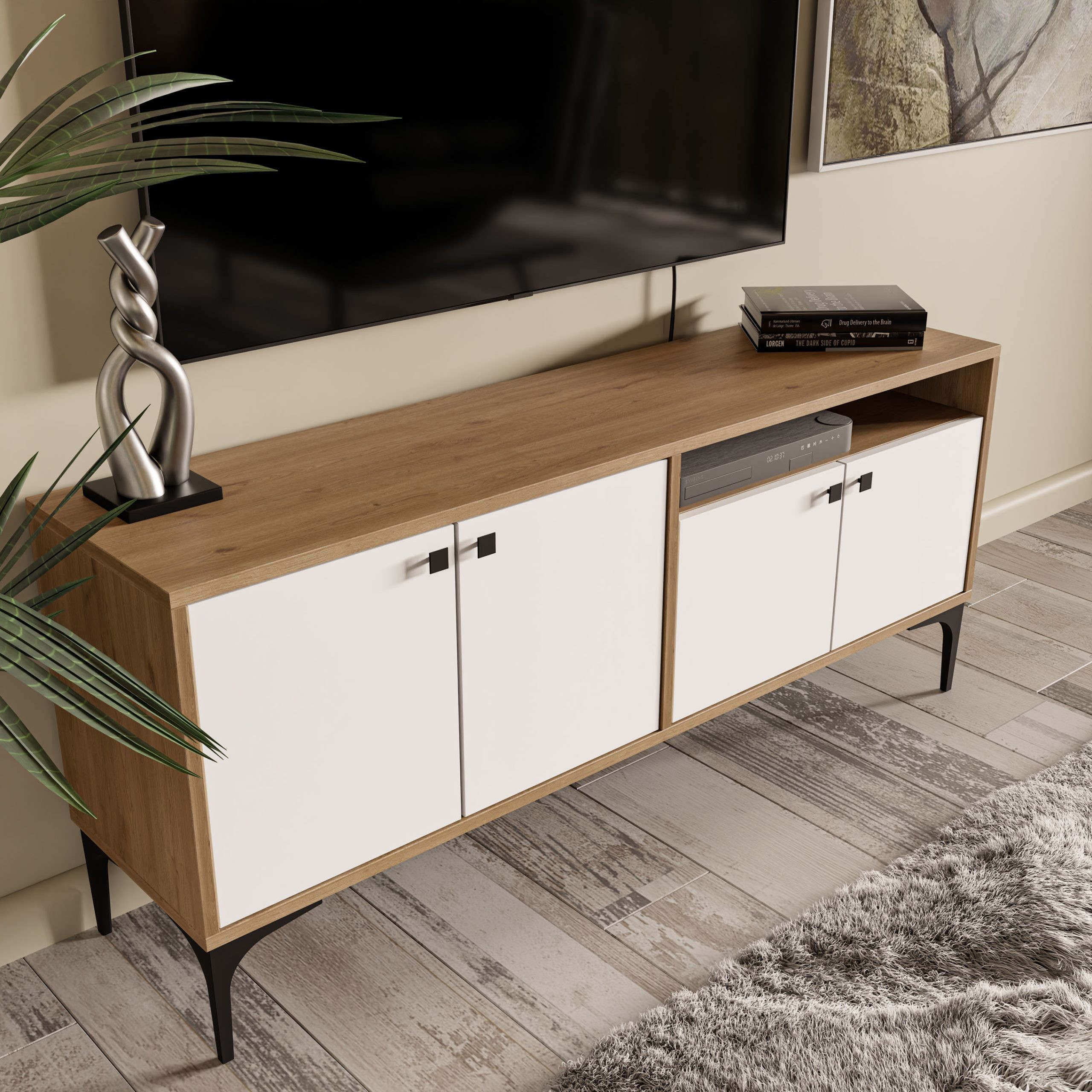 1548 Artemis 139 Cm Tv Ünitesi Sepet-Beyaz