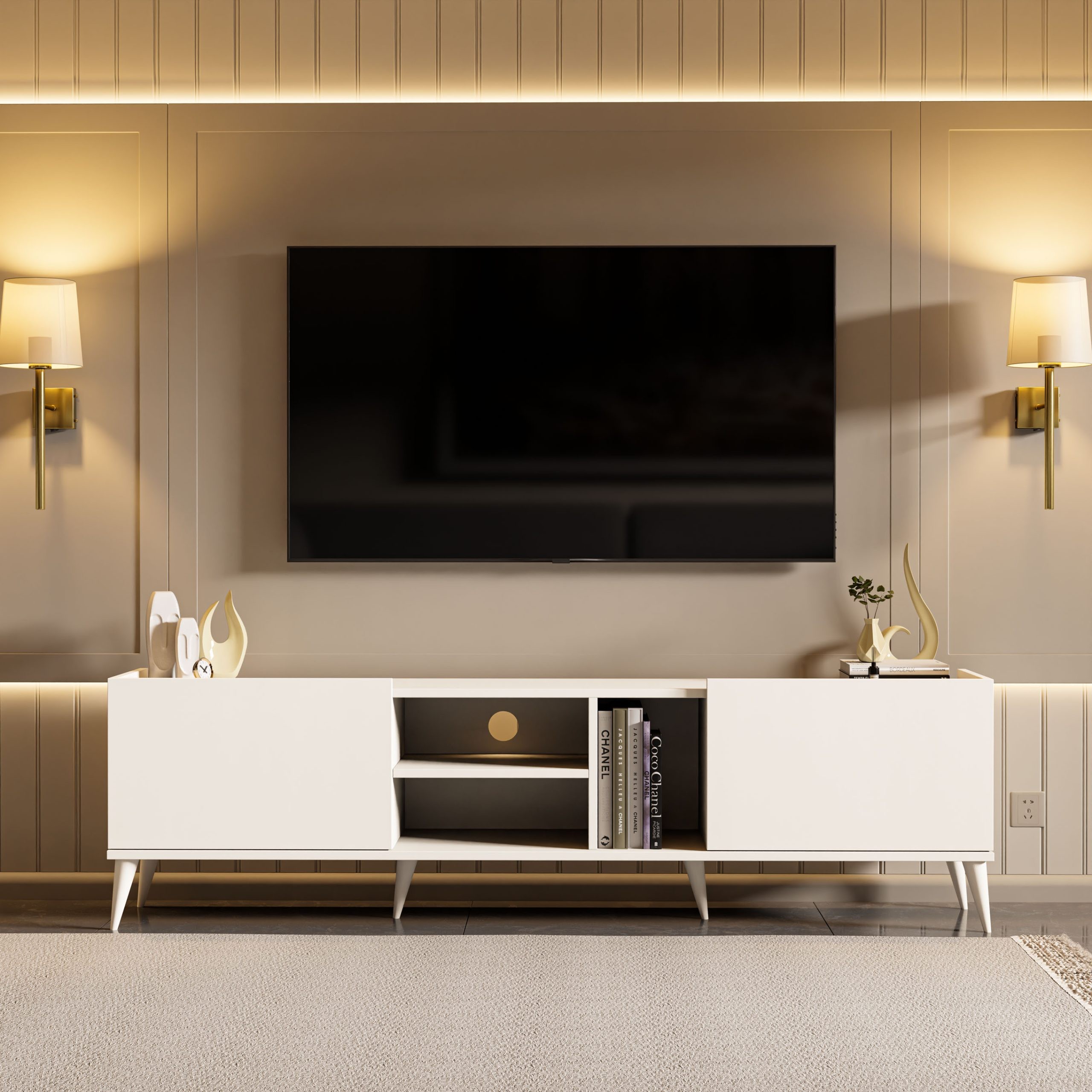 1320 Elegante 180 Cm Tv Ünitesi Beyaz