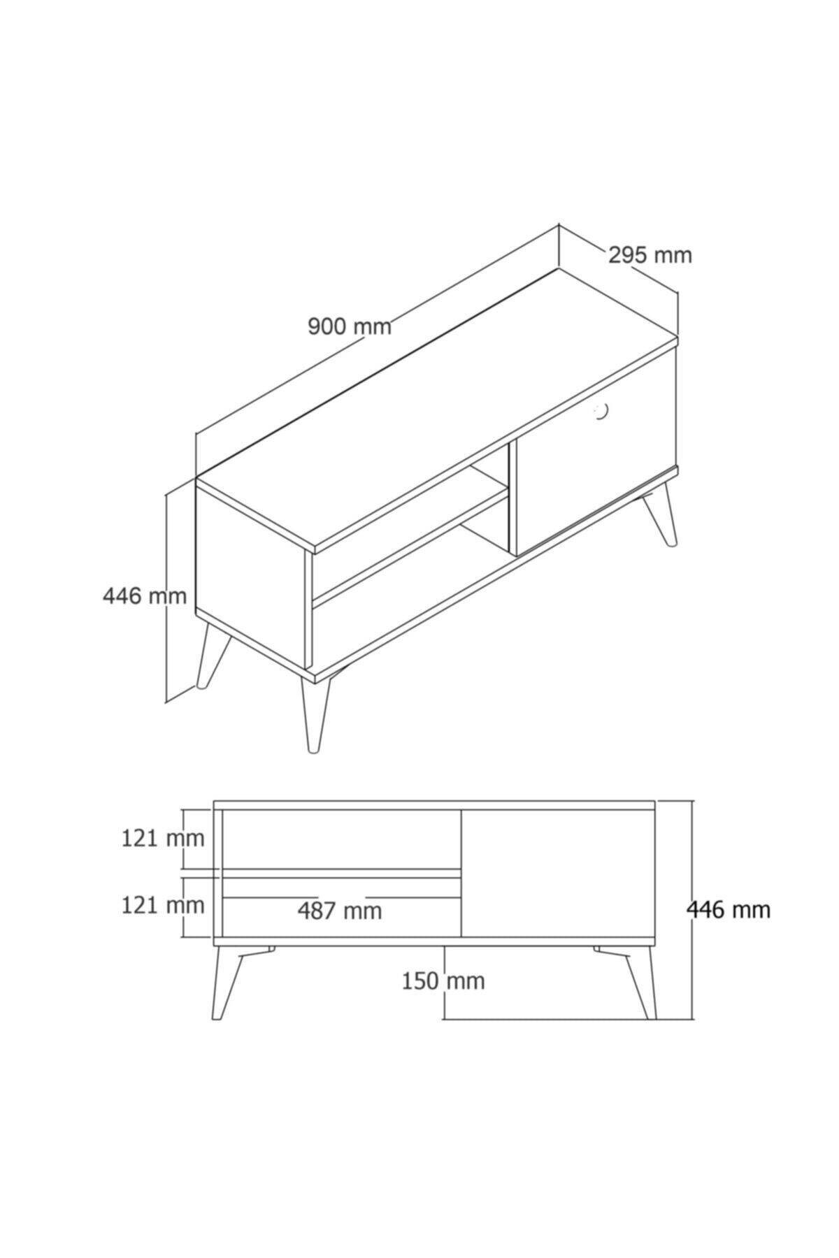 1550 Retro Tv Ünitesi 90 Cm Amalfi Rengi