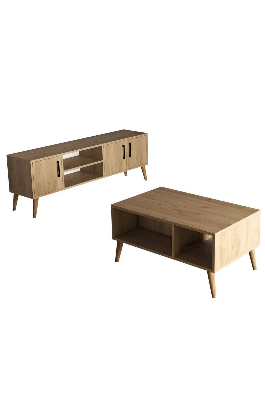 Set 1586-2076 Tv Ünitesi Exxen Orta Sehpa (Ahşap Ayaklı) - Sepet Rengi