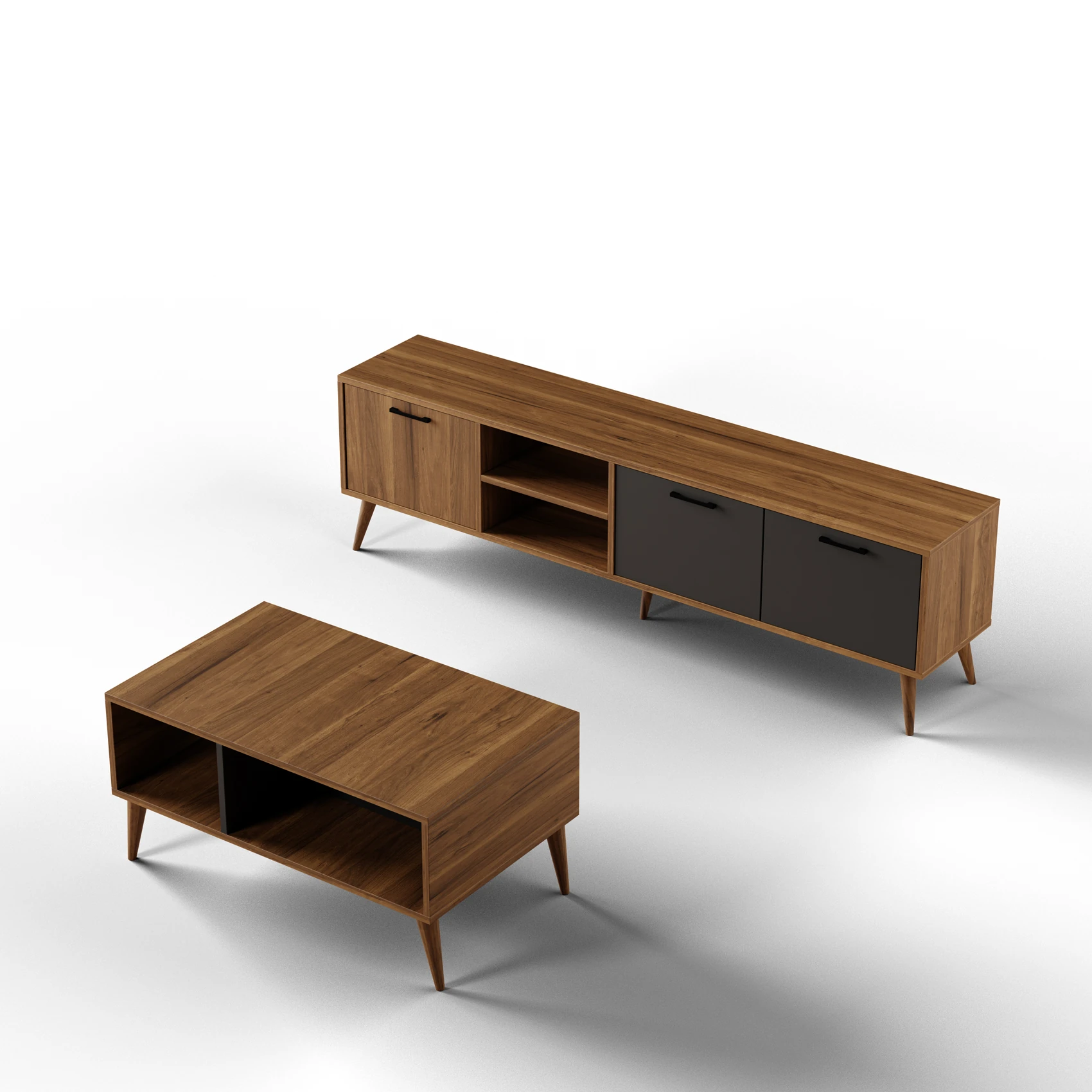 Set 1581-2070 Exxen 180 Cm Tv Ünitesi Exxen Orta Sehpa (Ahşap