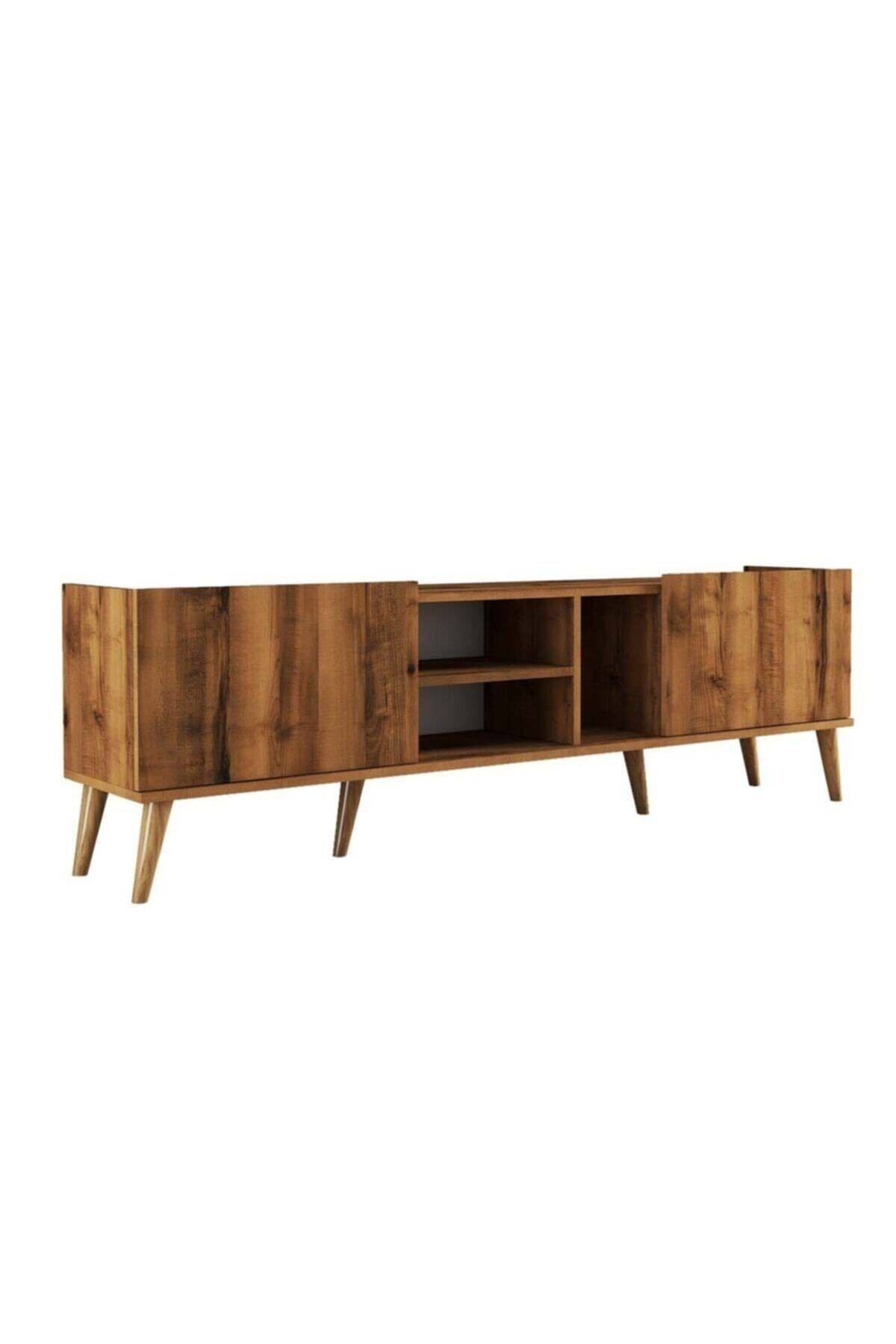 1340 Lotus 180 Cm (Ahşap Ayaklı) Tv Ünitesi Hat Rengi