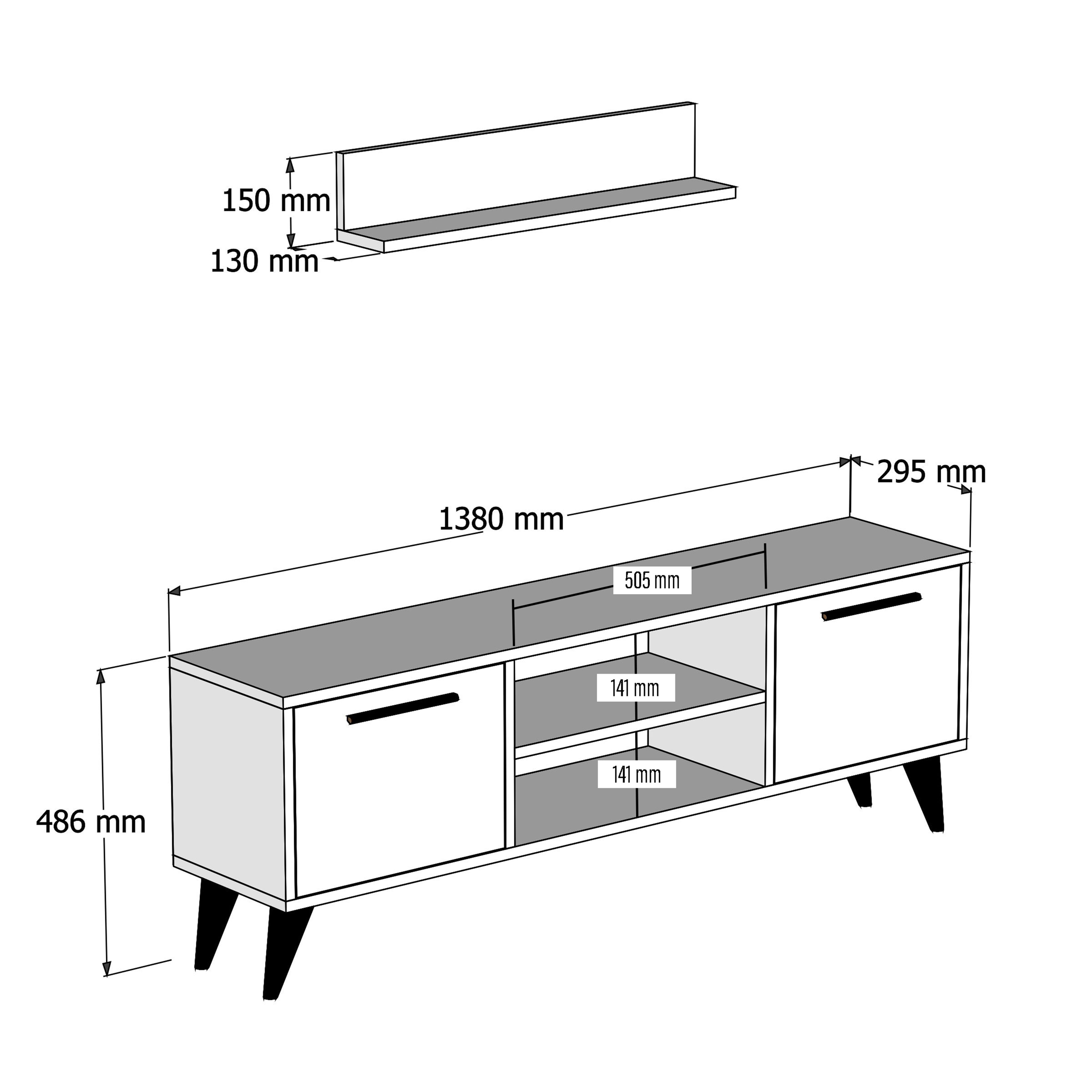 1118 Senfoni 138 Cm Tv Ünitesi Amalfi-Antrasit