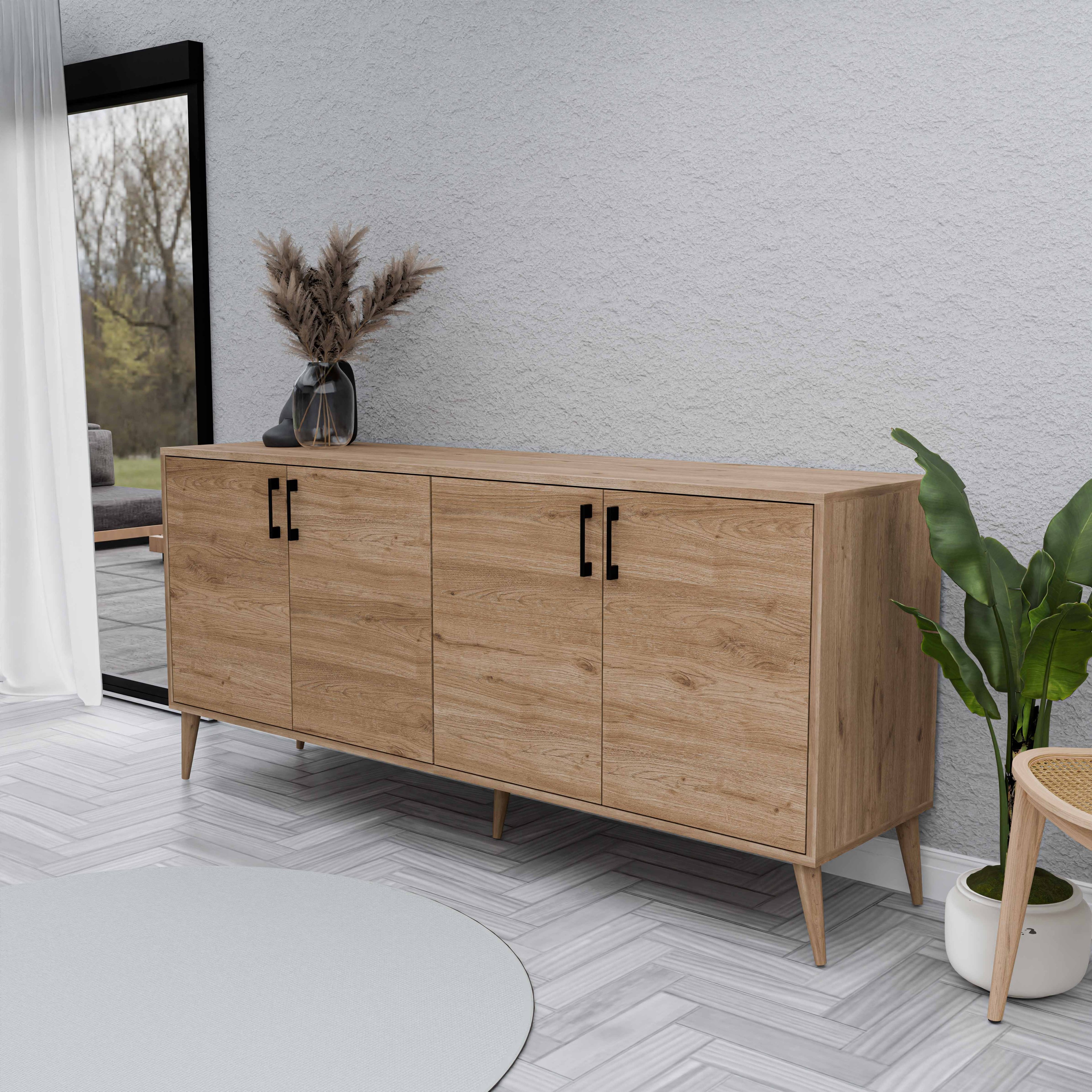 1674 Hera 180 Cm (AHŞAP AYAKLI) Modern Konsol Sepet
