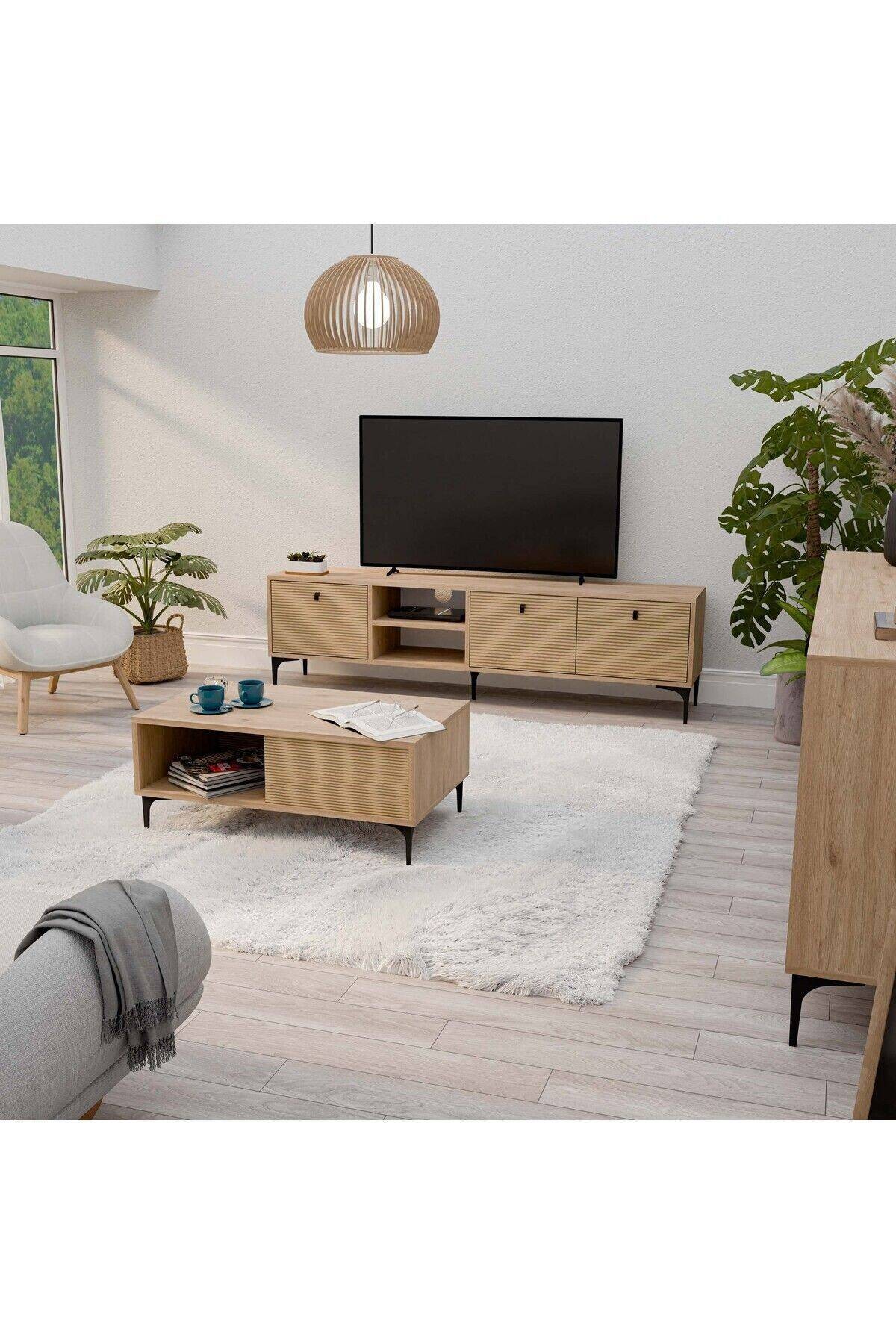 SET 1364-2092-1684 Vision Tv Ünitesi - Orta Sehpa - Konsol SETi Sepet - Yunus