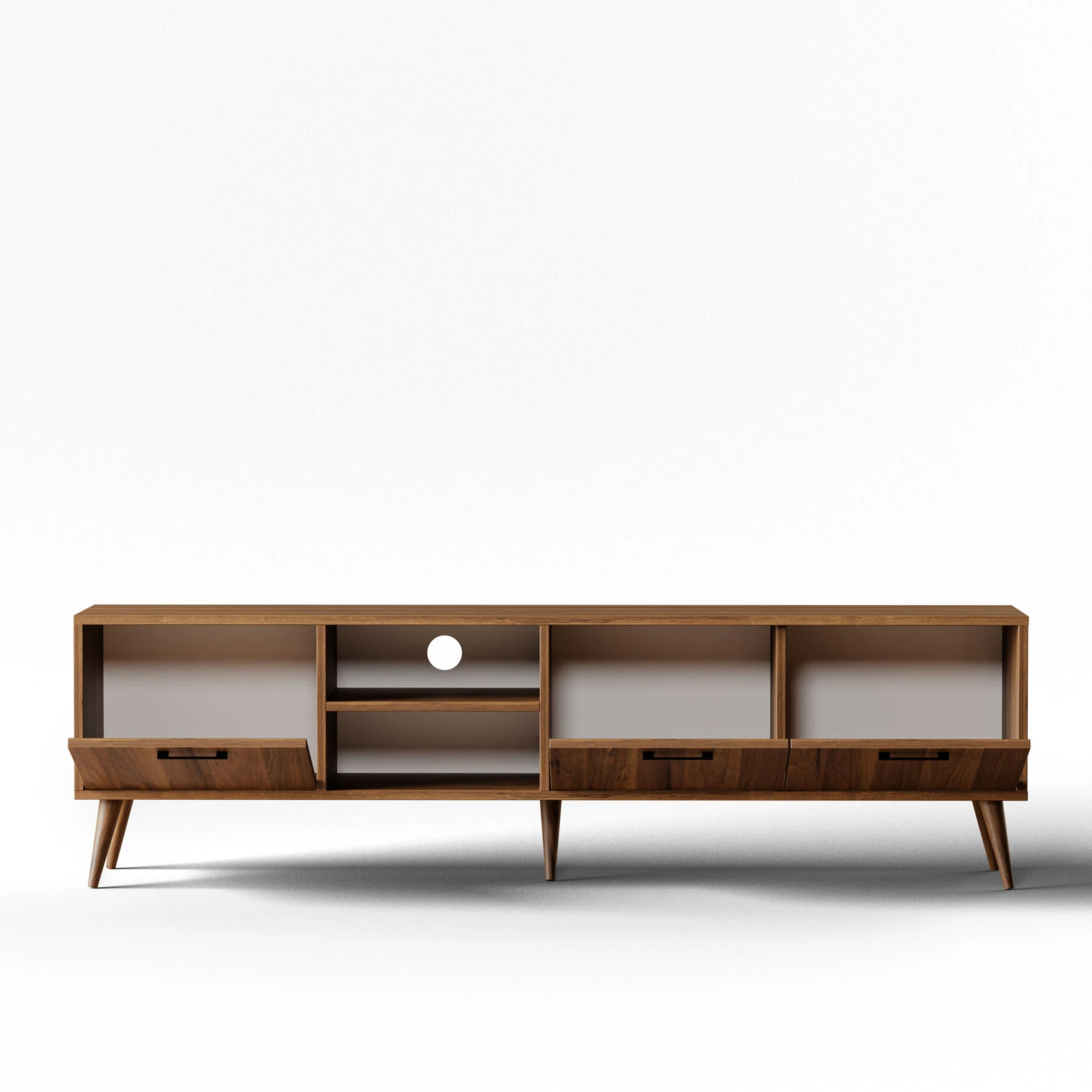 もゆページ 1583 Exxen 180 Cm (AHŞAP AYAKLI) Tv Ünitesi Ürgüp Rengi