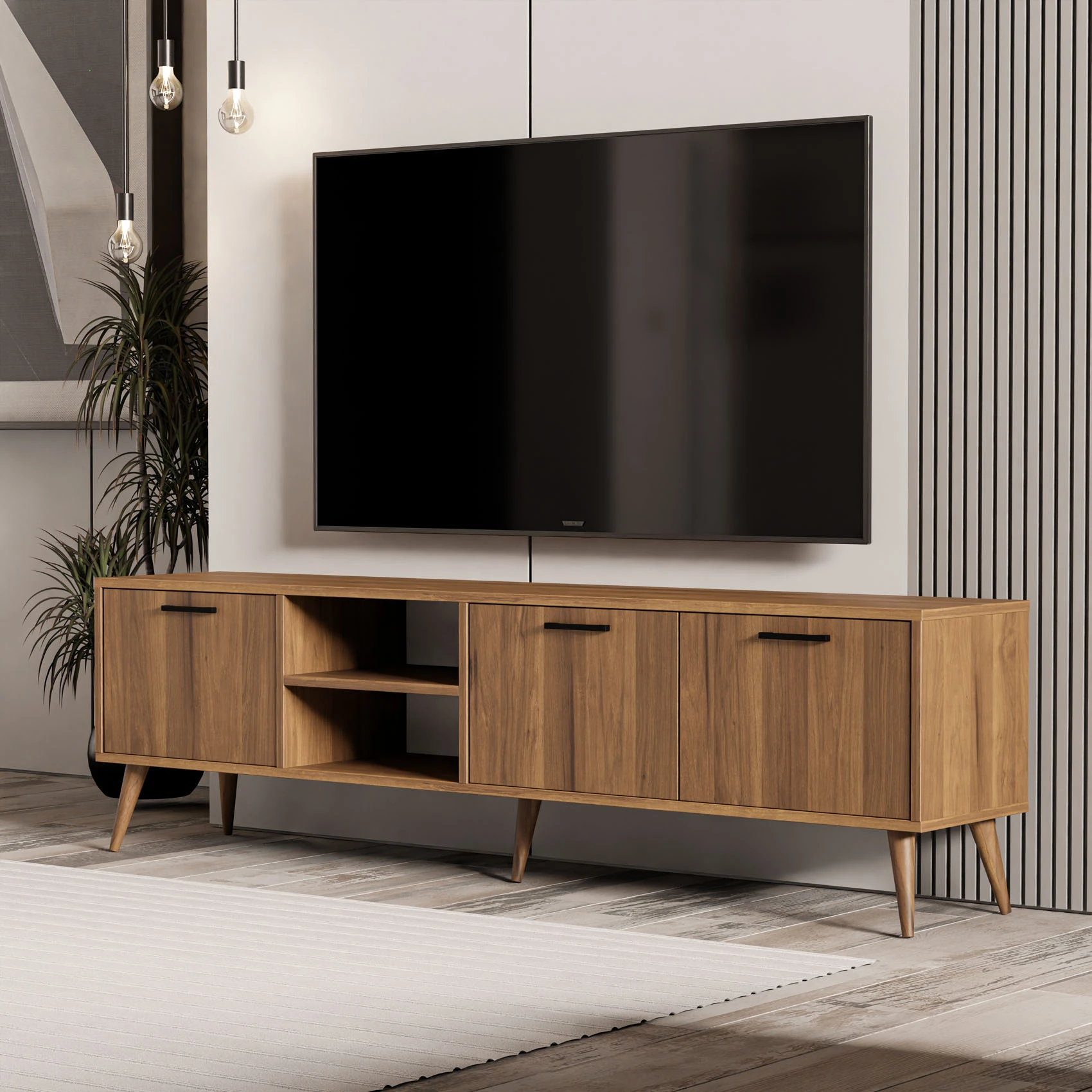 洋楽 MEDU NETR 1uv1s1zjuslyku 1583 Exxen 180 Cm (AHŞAP AYAKLI) Tv Ünitesi Ürgüp Rengi