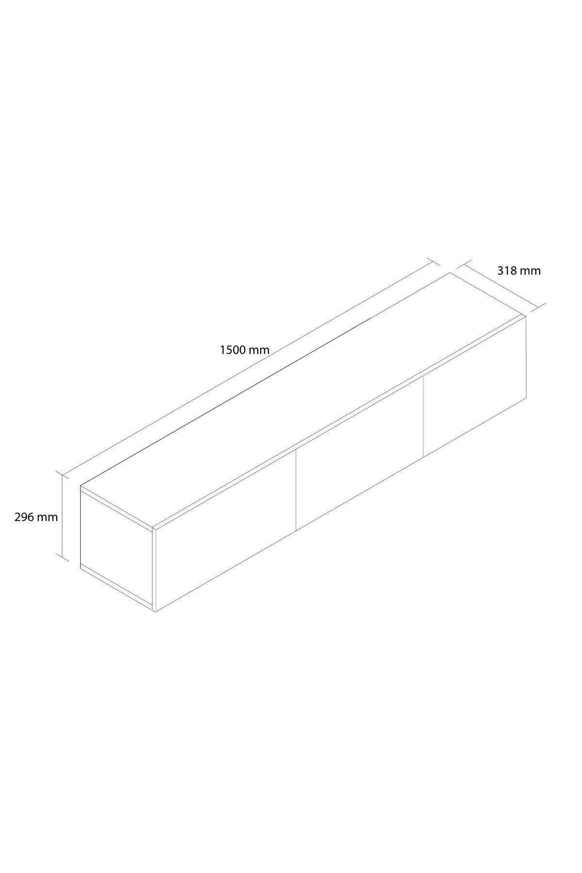 1220 DORE 3 KAPAKLI KULPSUZ 150 CM TV ÜNİTESİ BEYAZ