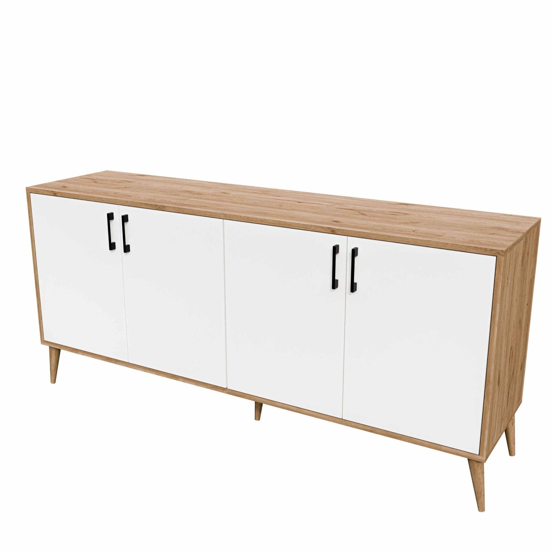1676 Hera 180 Cm (AHŞAP AYAKLI) Modern Konsol Sepet-beyaz