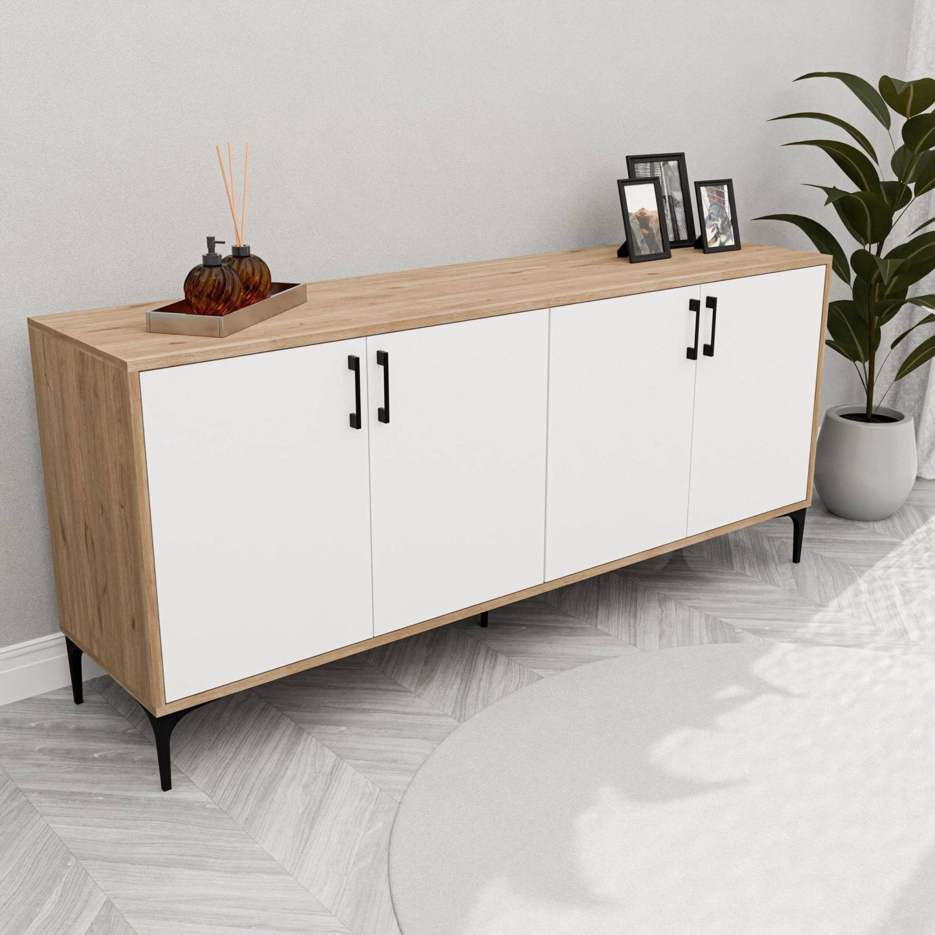 1666 Ares Modern Konsol 180 Cm Sepet - Beyaz
