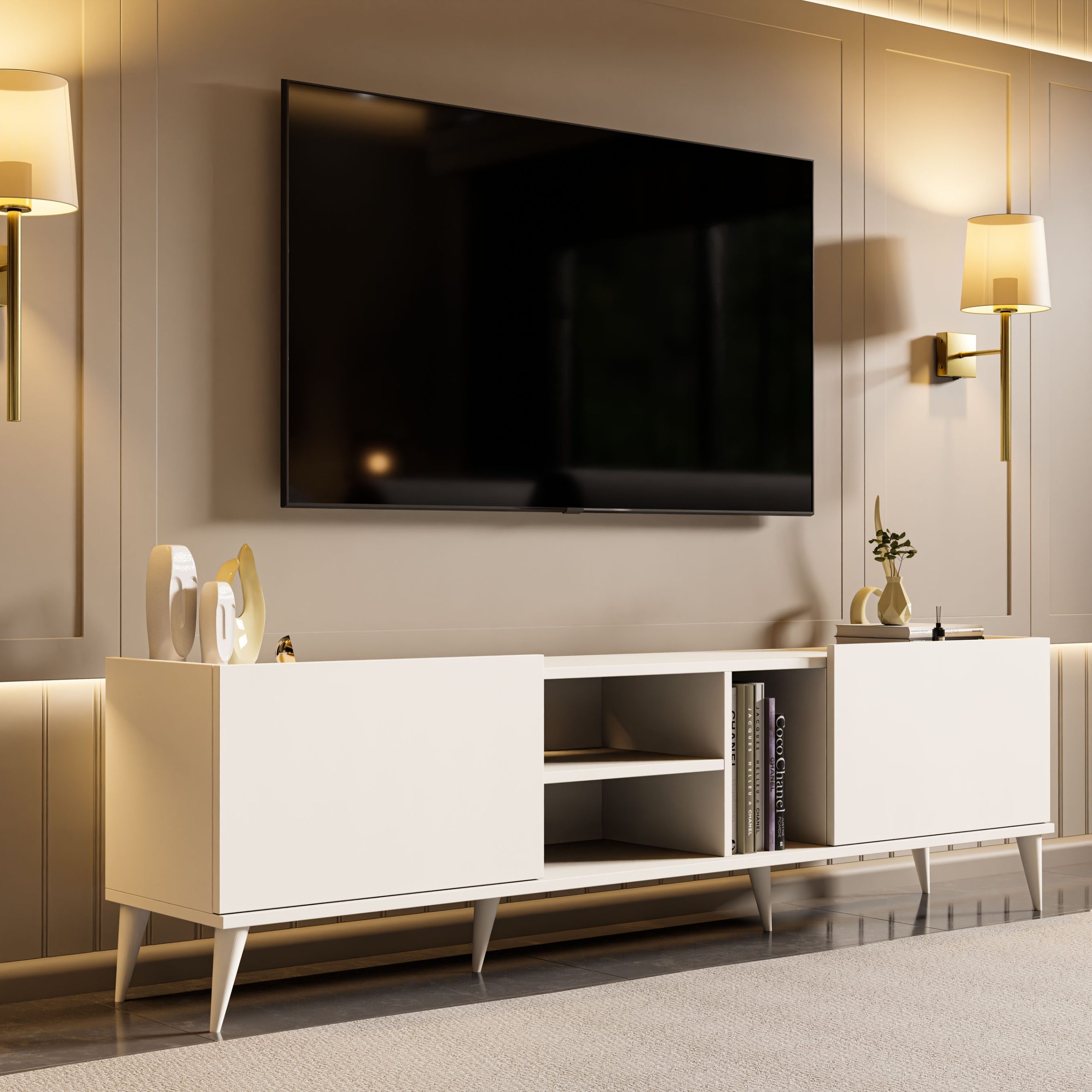1320 Elegante 180 Cm Tv Ünitesi Beyaz