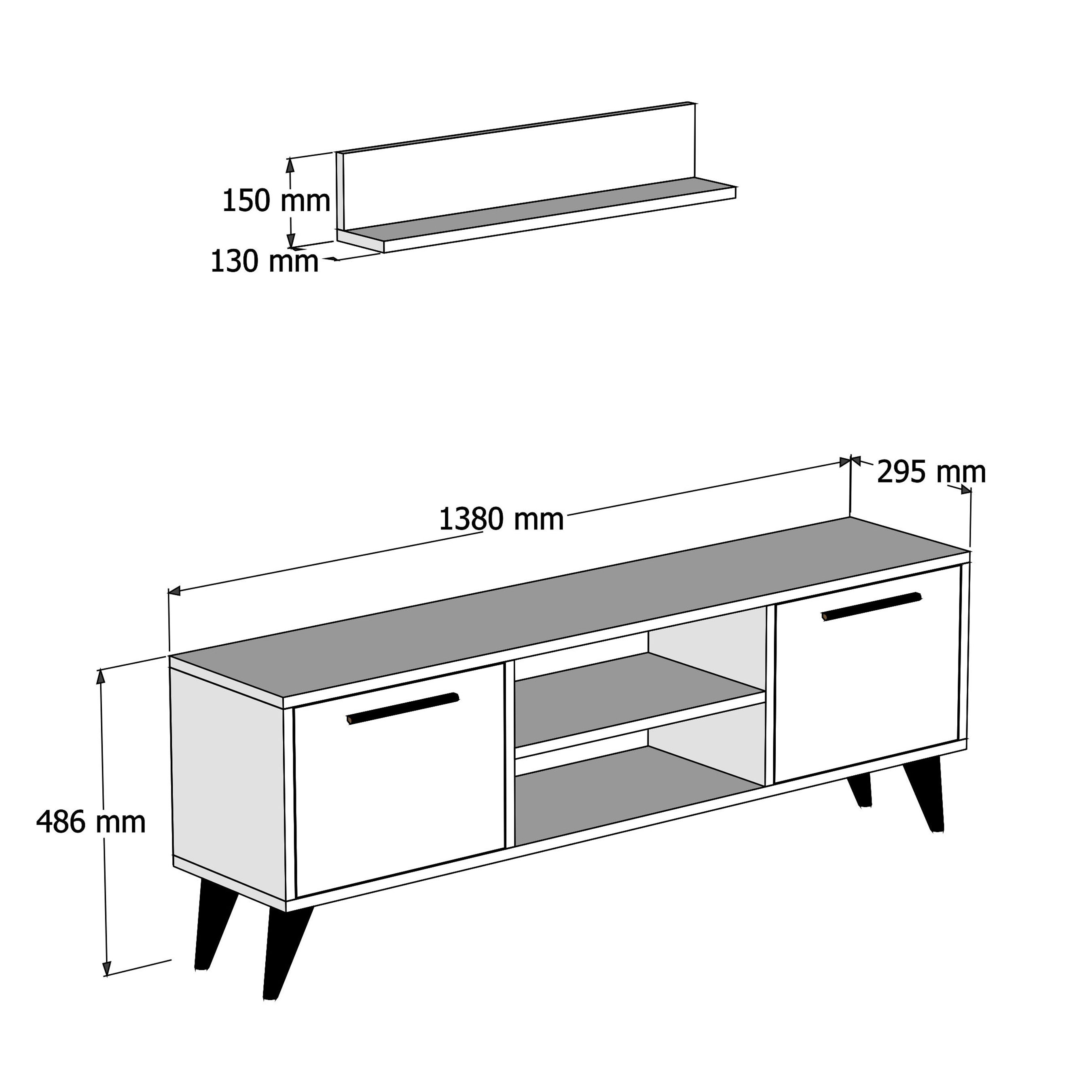 1118 Senfoni 138 Cm Tv Ünitesi Amalfi-Antrasit