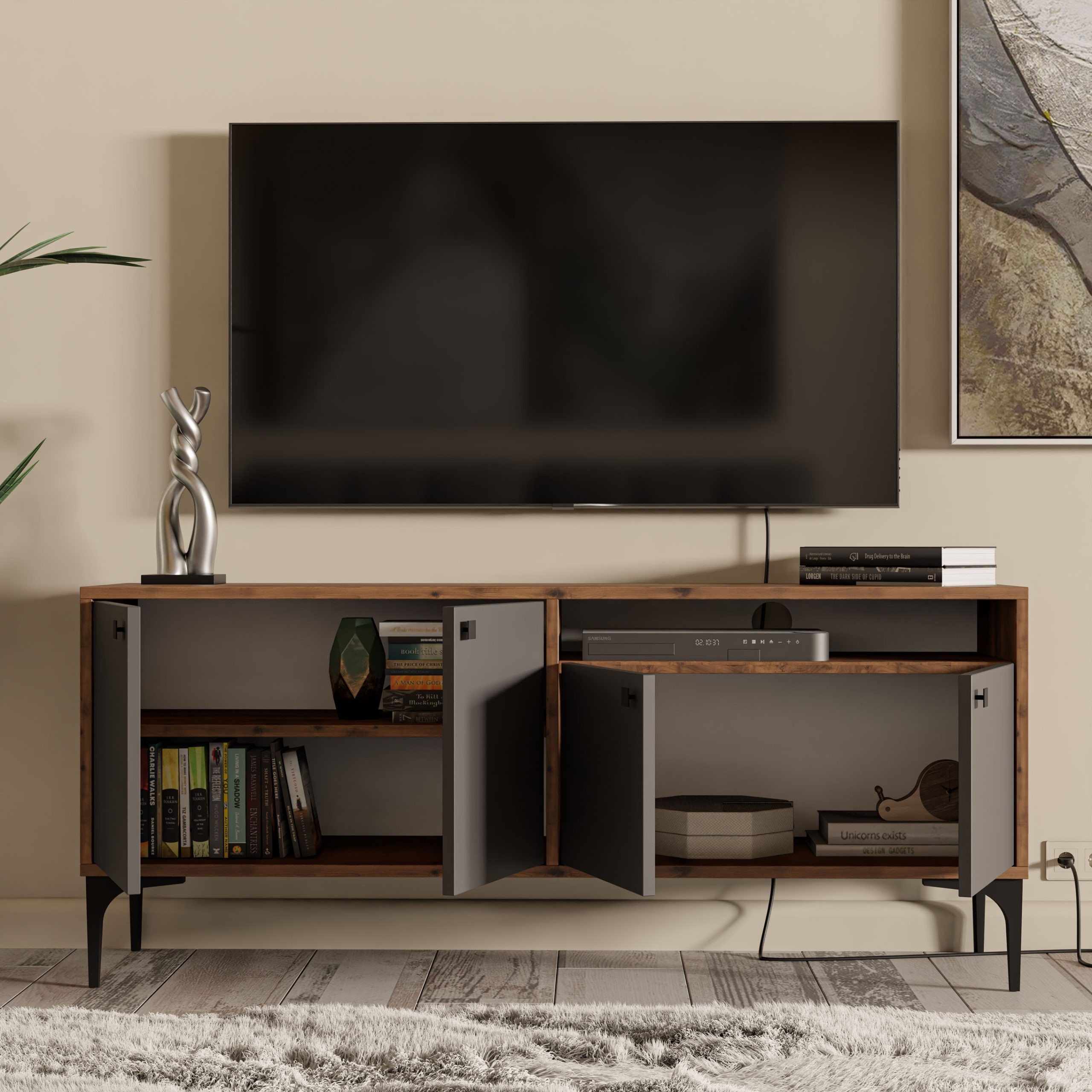 1544 Artemis 139 cm Tv Ünitesi Hat-Antrasit