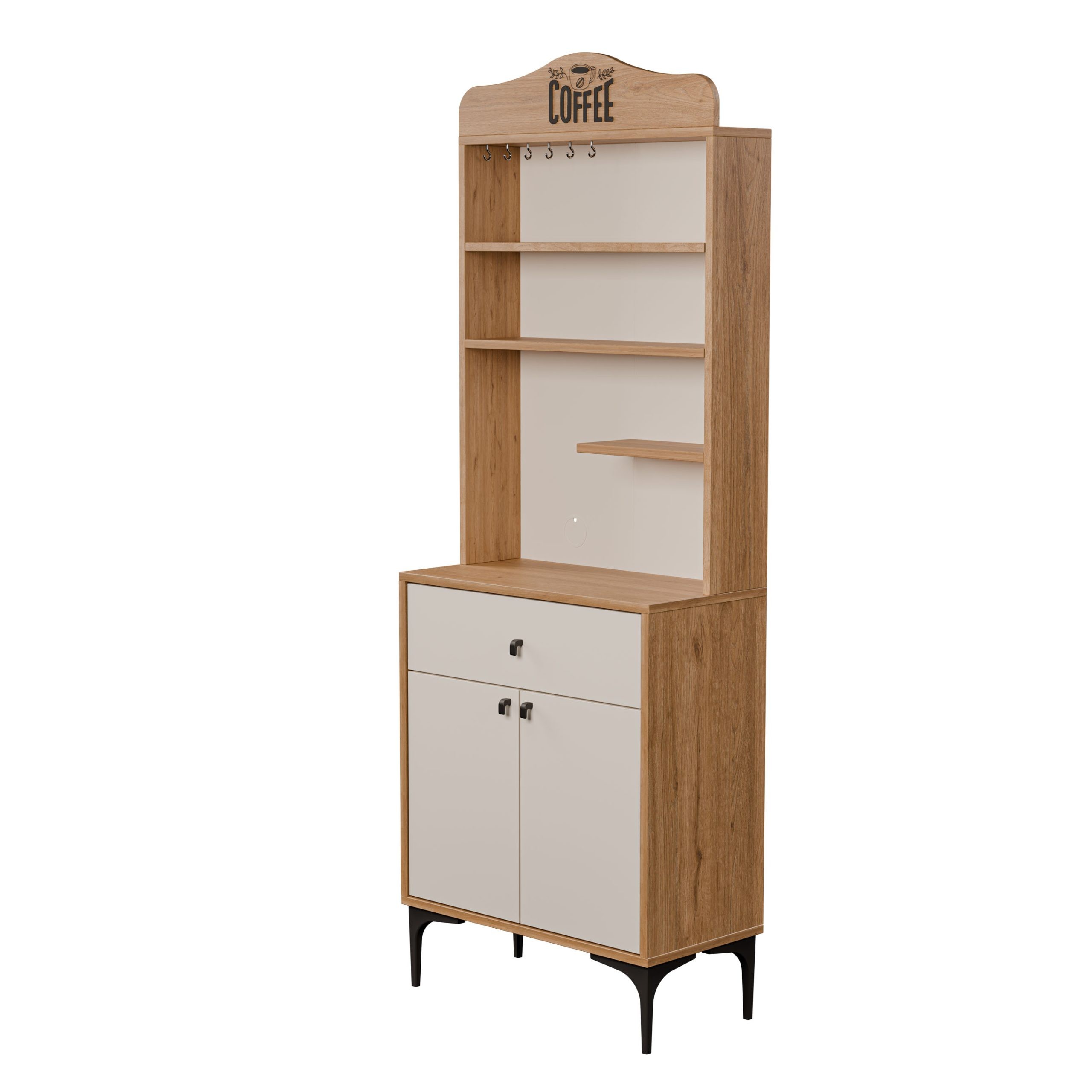 5204 SIESTA 69CM KAHVE KÖŞESİ ÇOK AMAÇLI DOLAP 2 KAPAKLI 1 ÇEKMECELİ KİLER MUTFAK DOLABI SEPET-BEYAZ