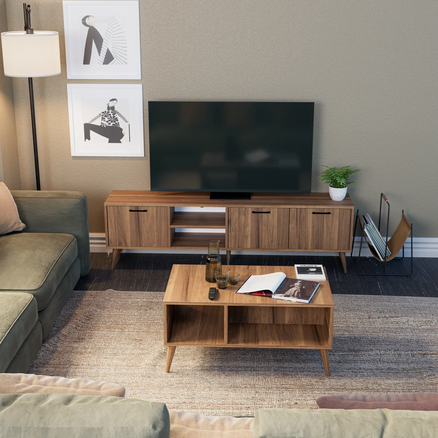 Set 1583-2072 Exxen 180 Cm Tv Ünitesi Exxen Orta Sehpa (Ahşap