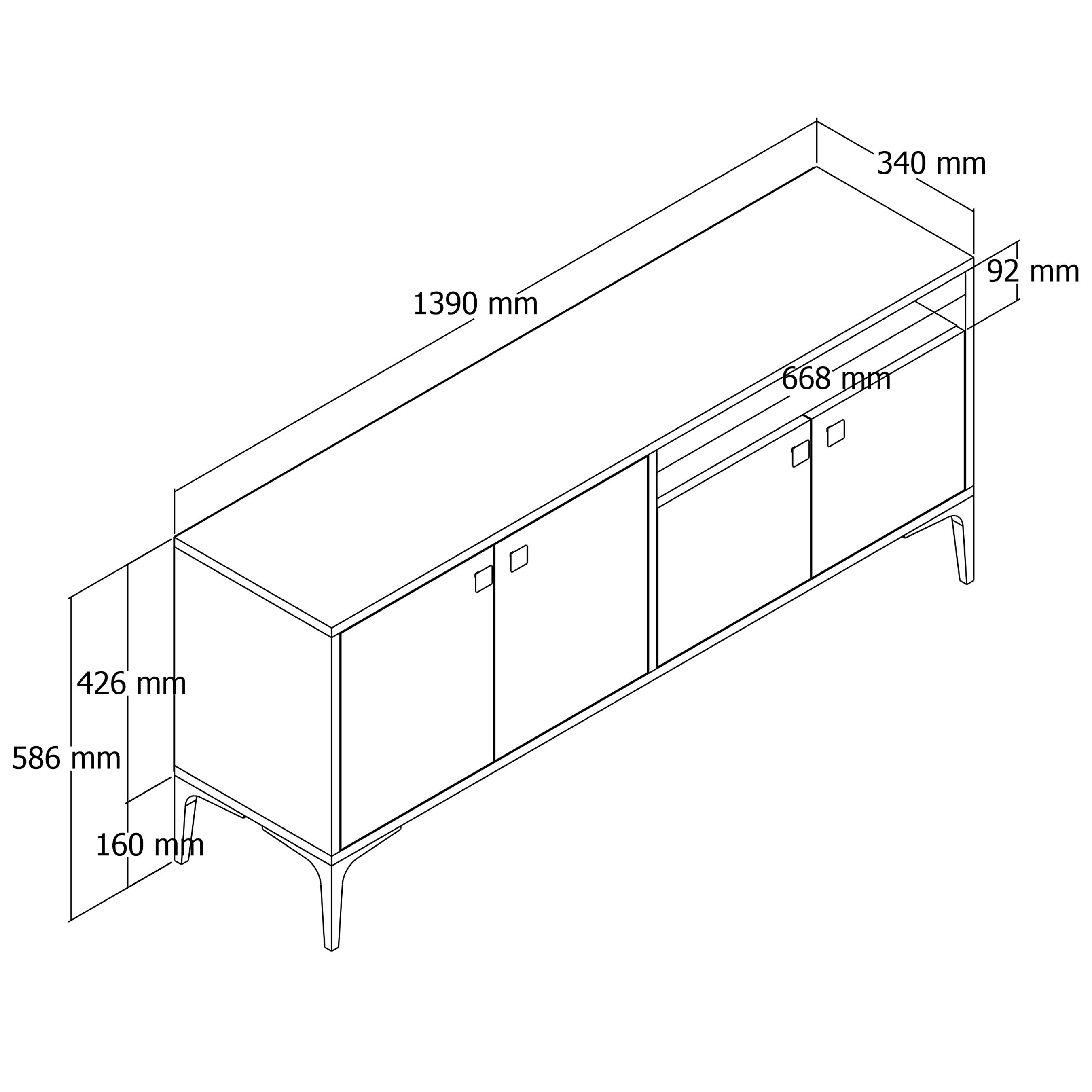 1546 Artemis 139 Cm Tv Ünitesi Sepet Rengi