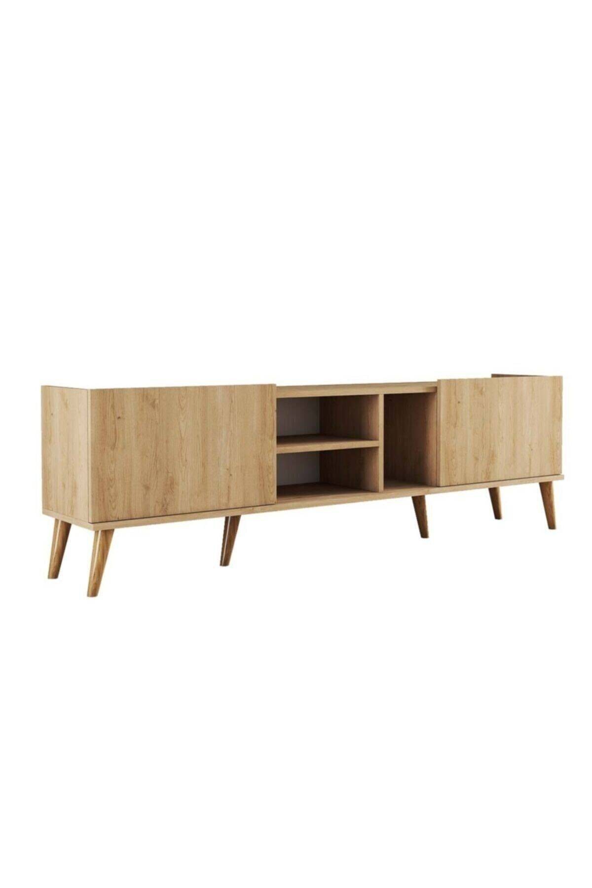 1350 Lotus 180 Cm (Ahşap Ayaklı) Tv Ünitesi Sepet Rengi