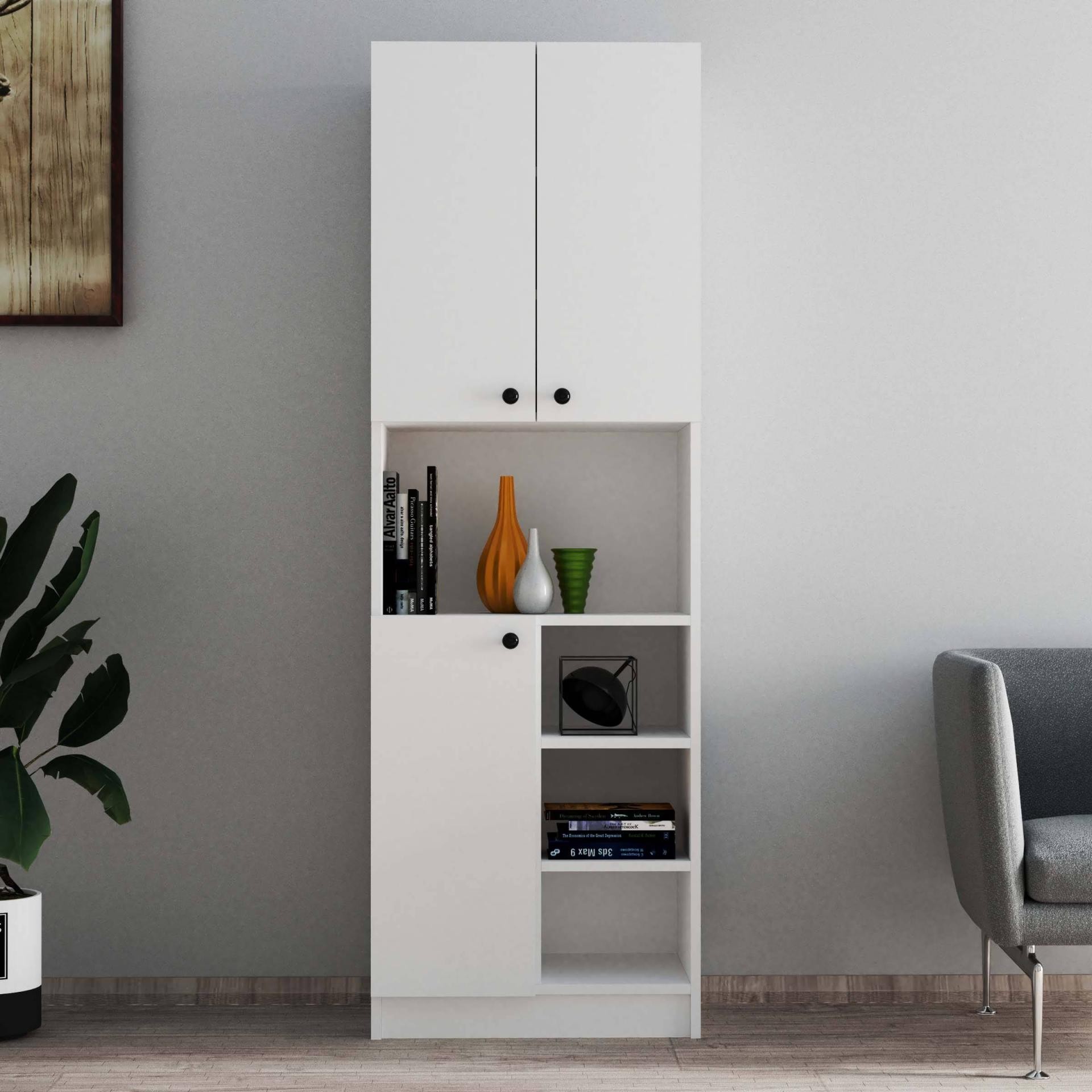 3004 Order 3 Kapaklı Çok Amaçlı Dolap Beyaz Renk