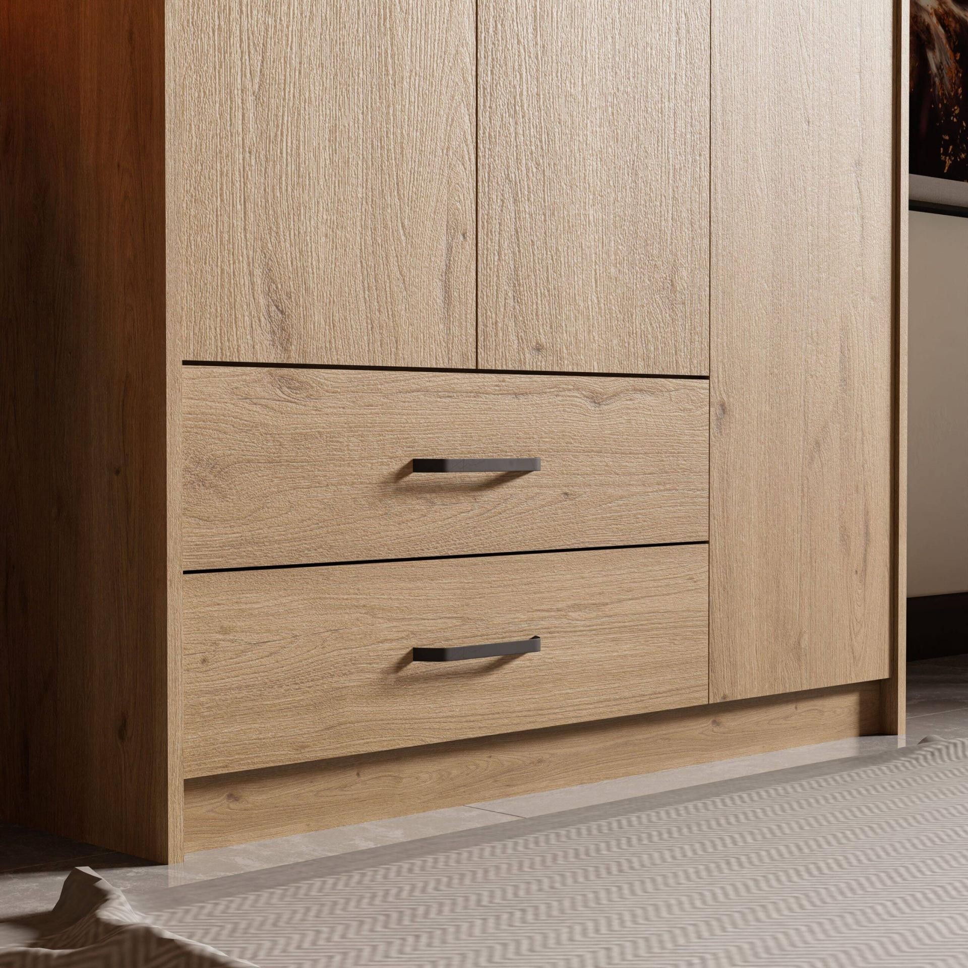 3506 Grande Modern 3 Kapılı 2 Çekmeceli Gardırop Sepet Rengi