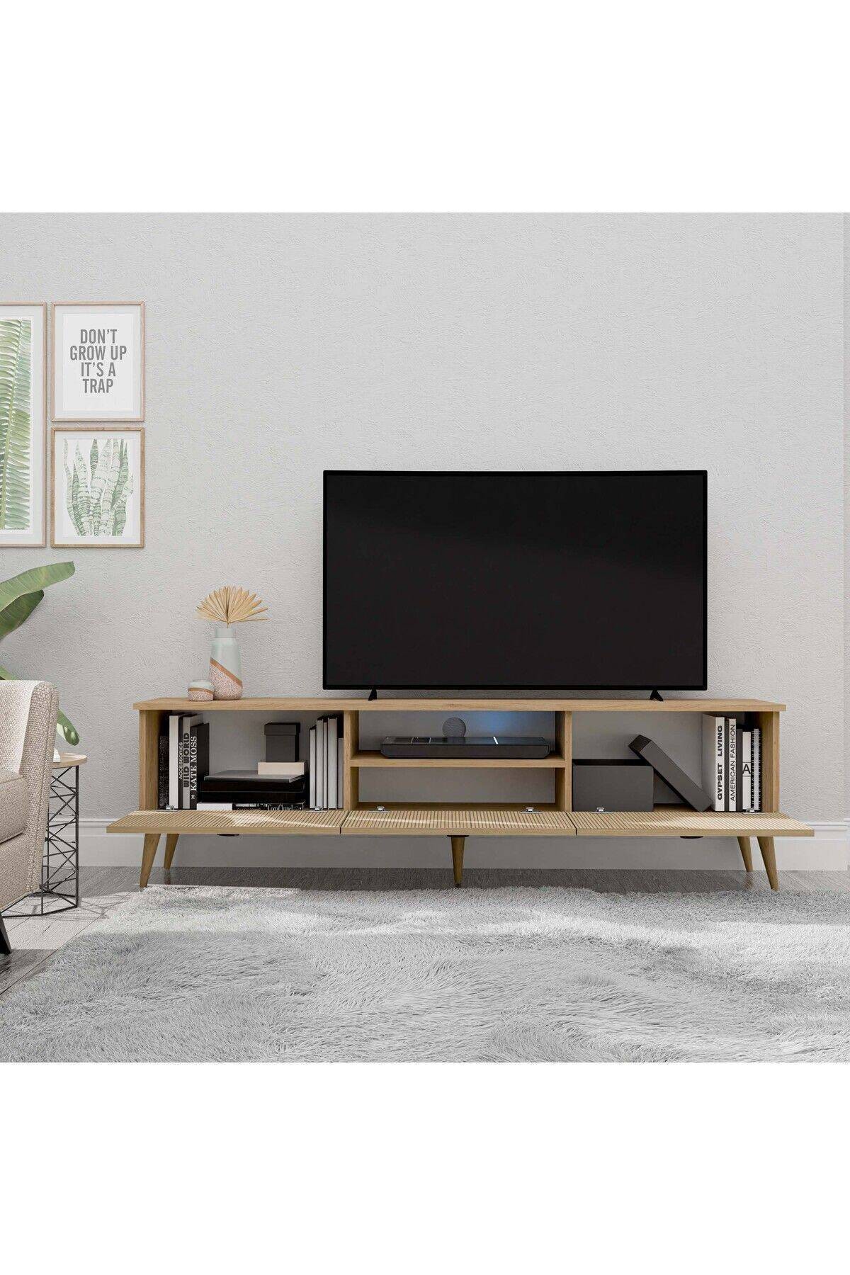 1372 Lexus 180 Cm (AHŞAP AYAKLI) Tv Ünitesi Sepet - Yunus
