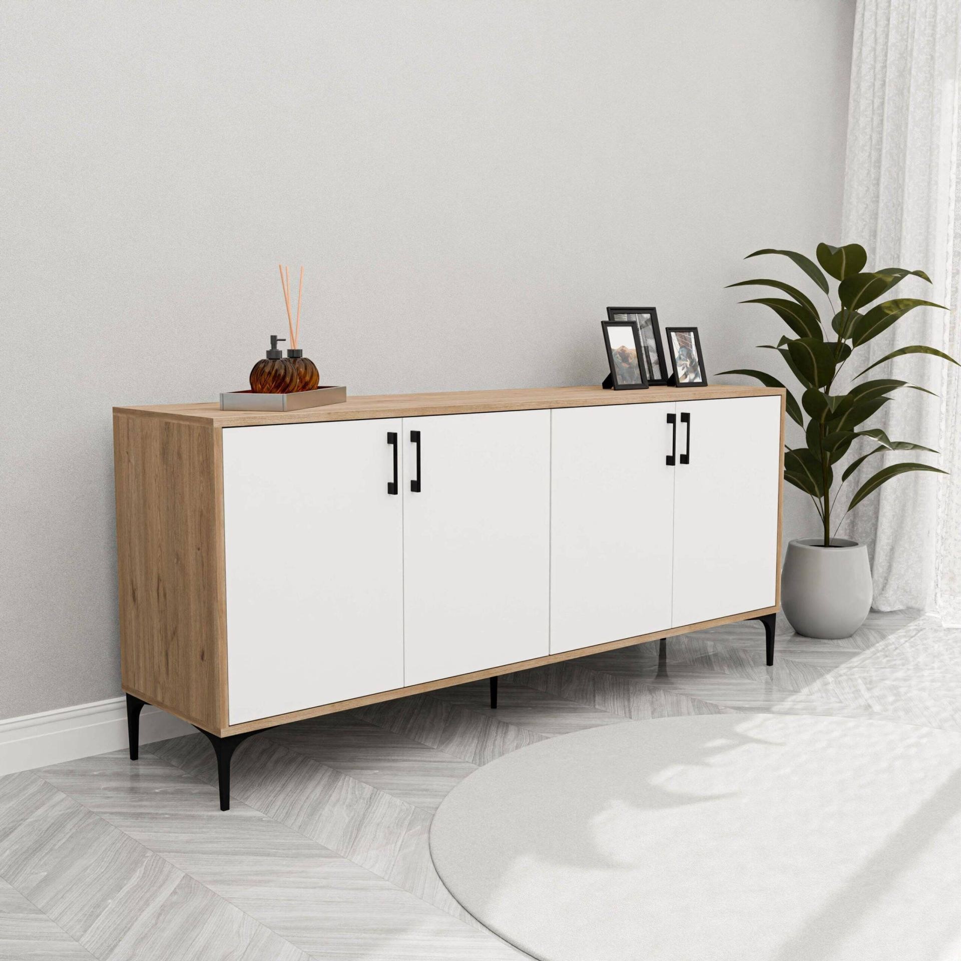 1666 Ares Modern Konsol 180 Cm Sepet - Beyaz