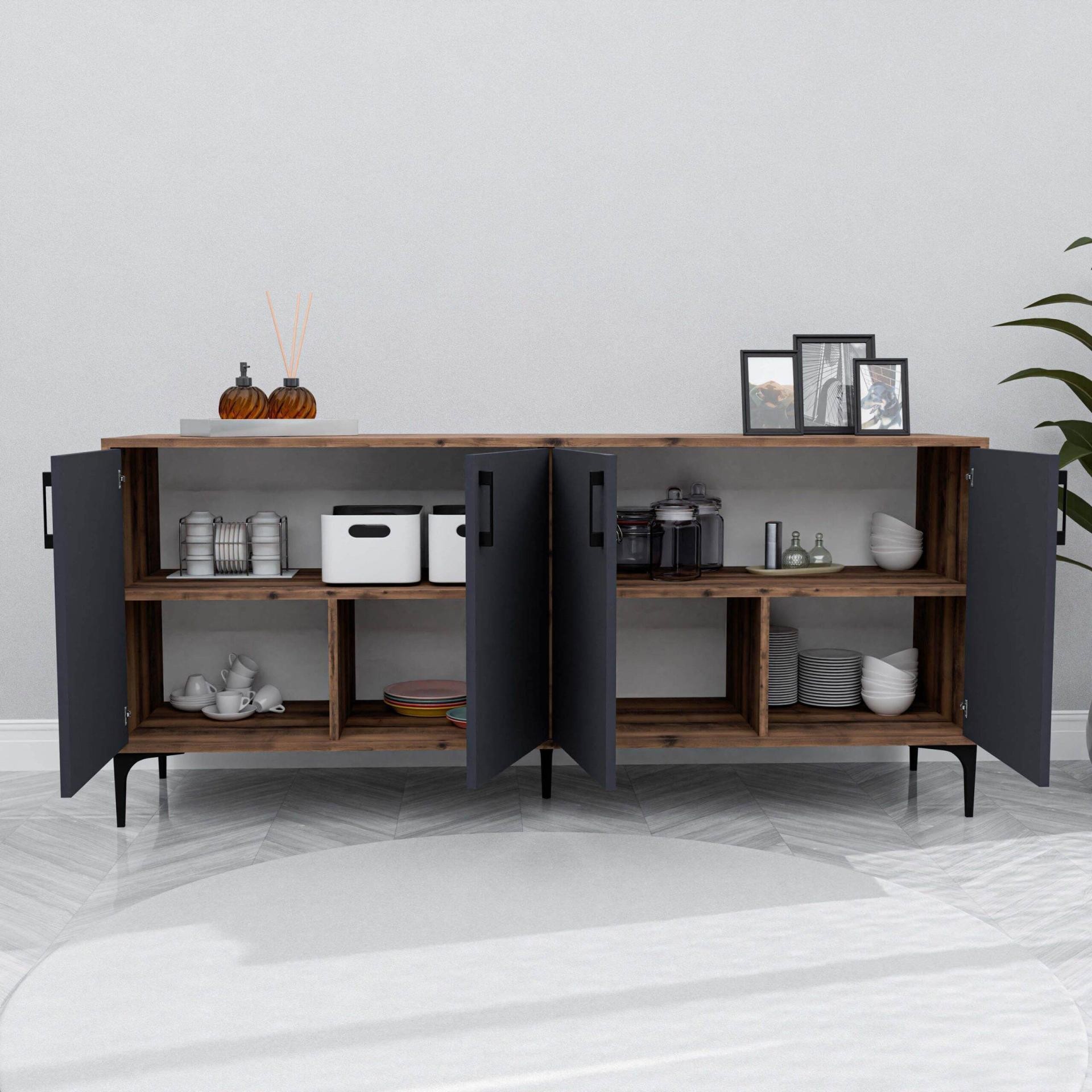 1662 Ares Modern Konsol 180 Cm Hat - Antrasit