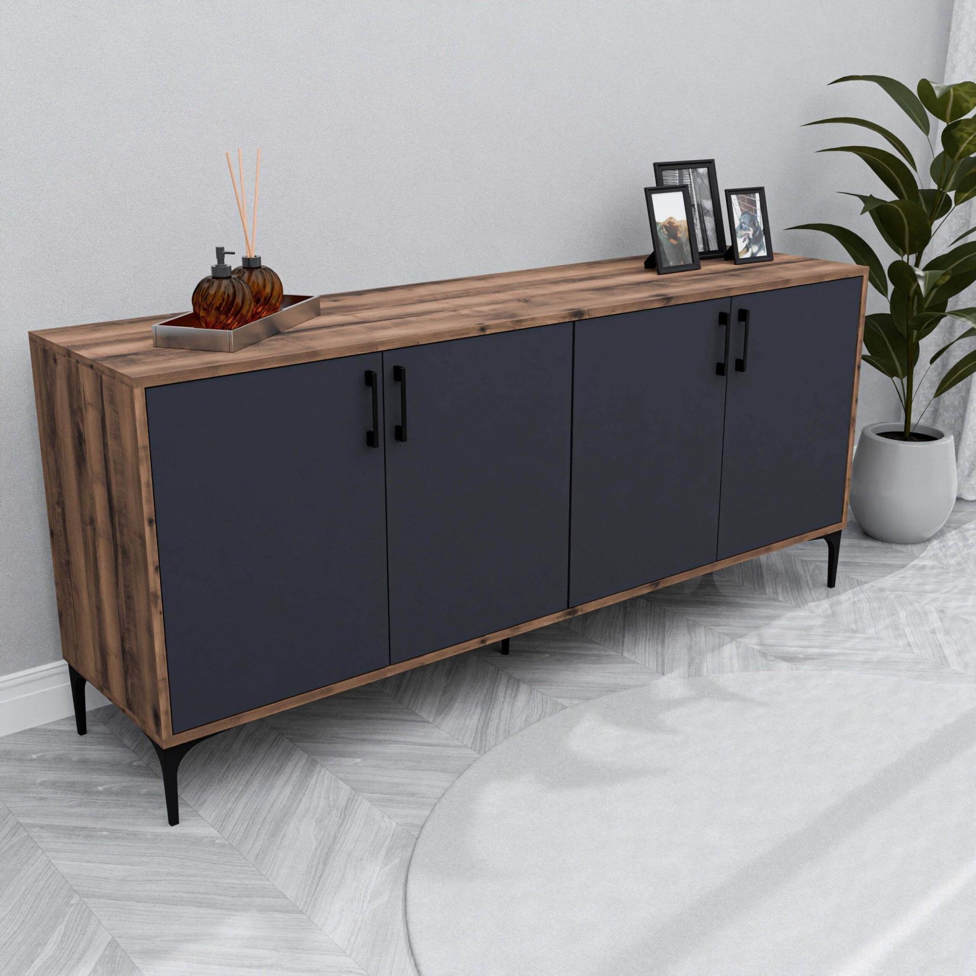 1662 Ares Modern Konsol 180 Cm Hat - Antrasit