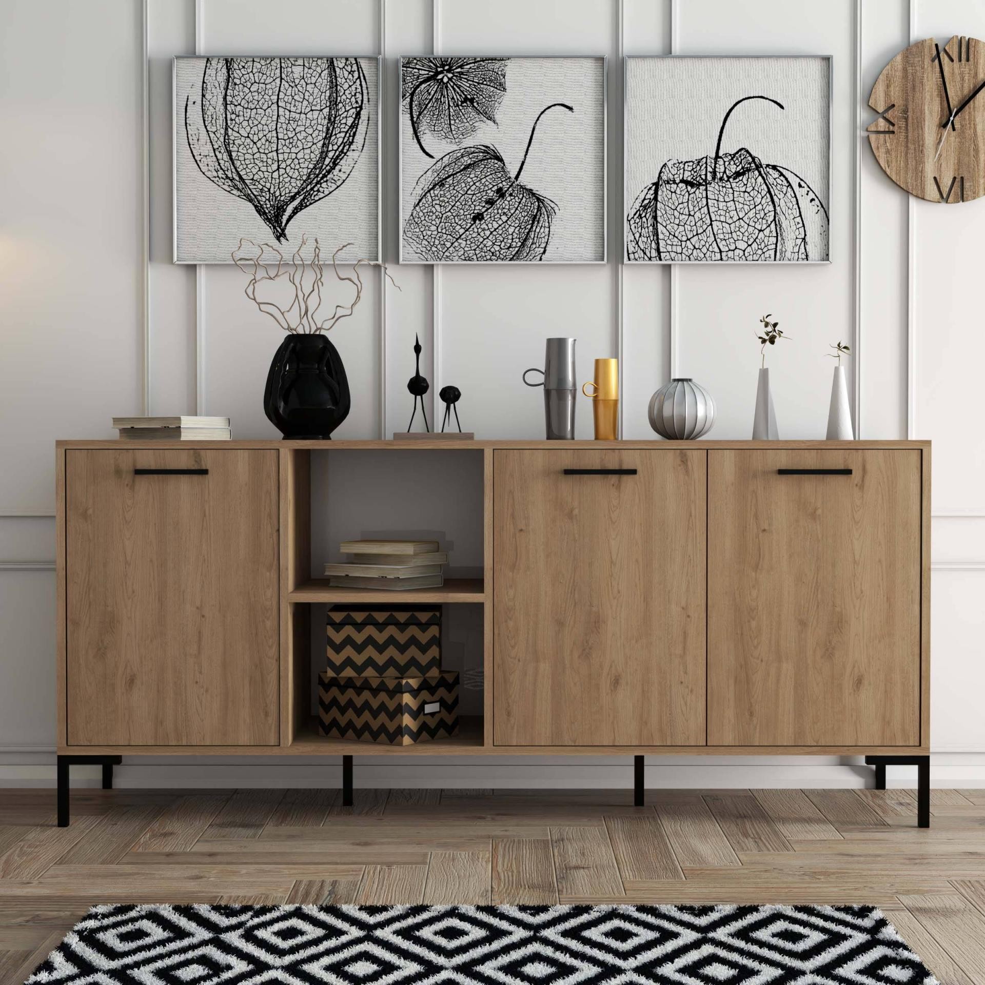 1636 Aurora 180 Cm (METAL AYAKLİ) Modern Konsol Sepet