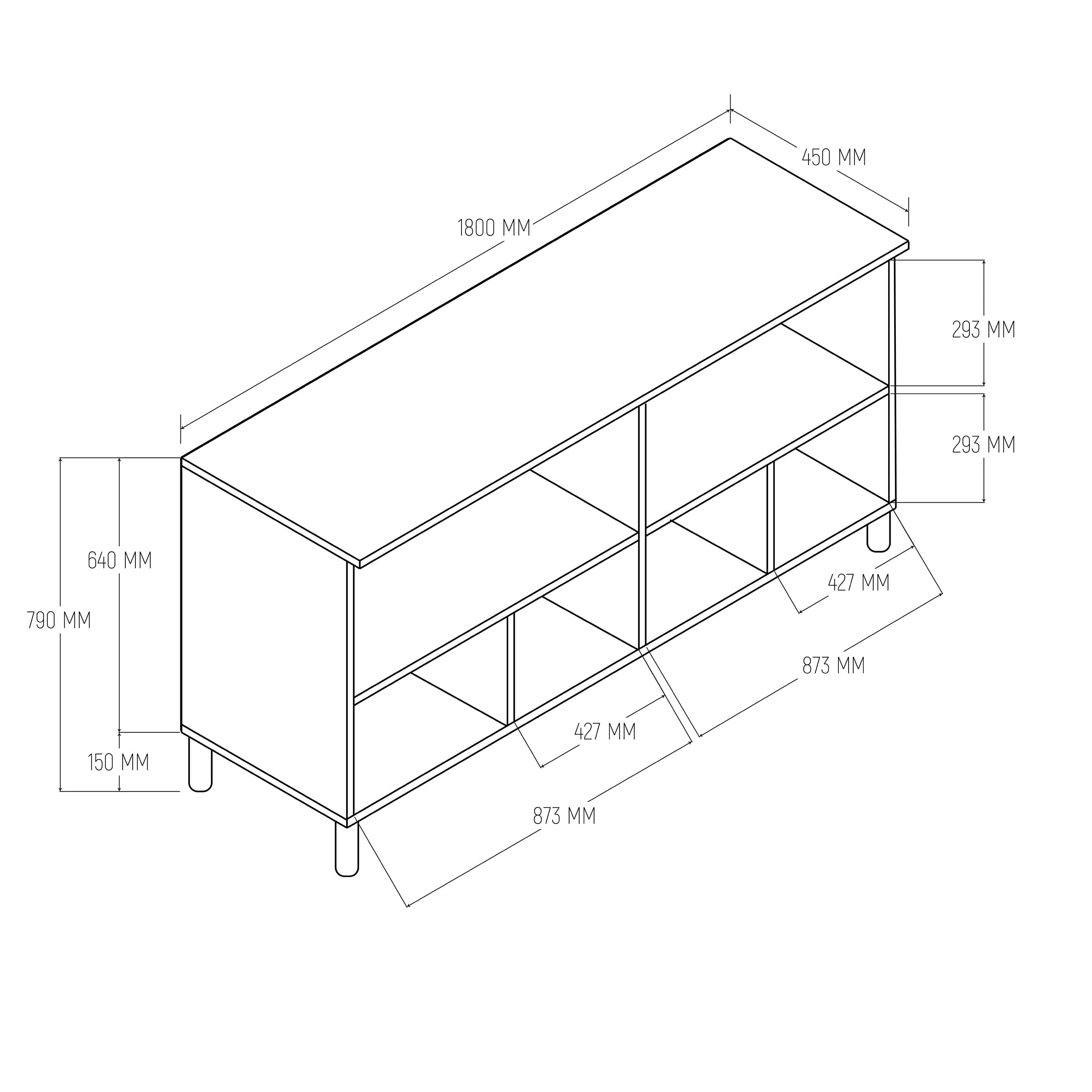 1700 Monza 180 Cm (Membran Mdf Kapaklı) Bohem Konsol Sepet-Beyaz