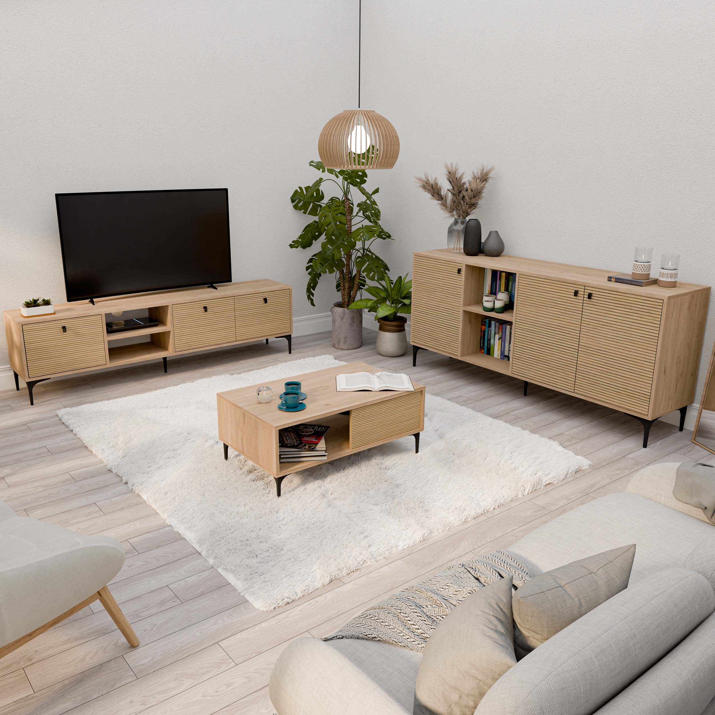 SET 1364-2092-1684 Vision Tv Ünitesi - Orta Sehpa - Konsol SETi Sepet - Yunus