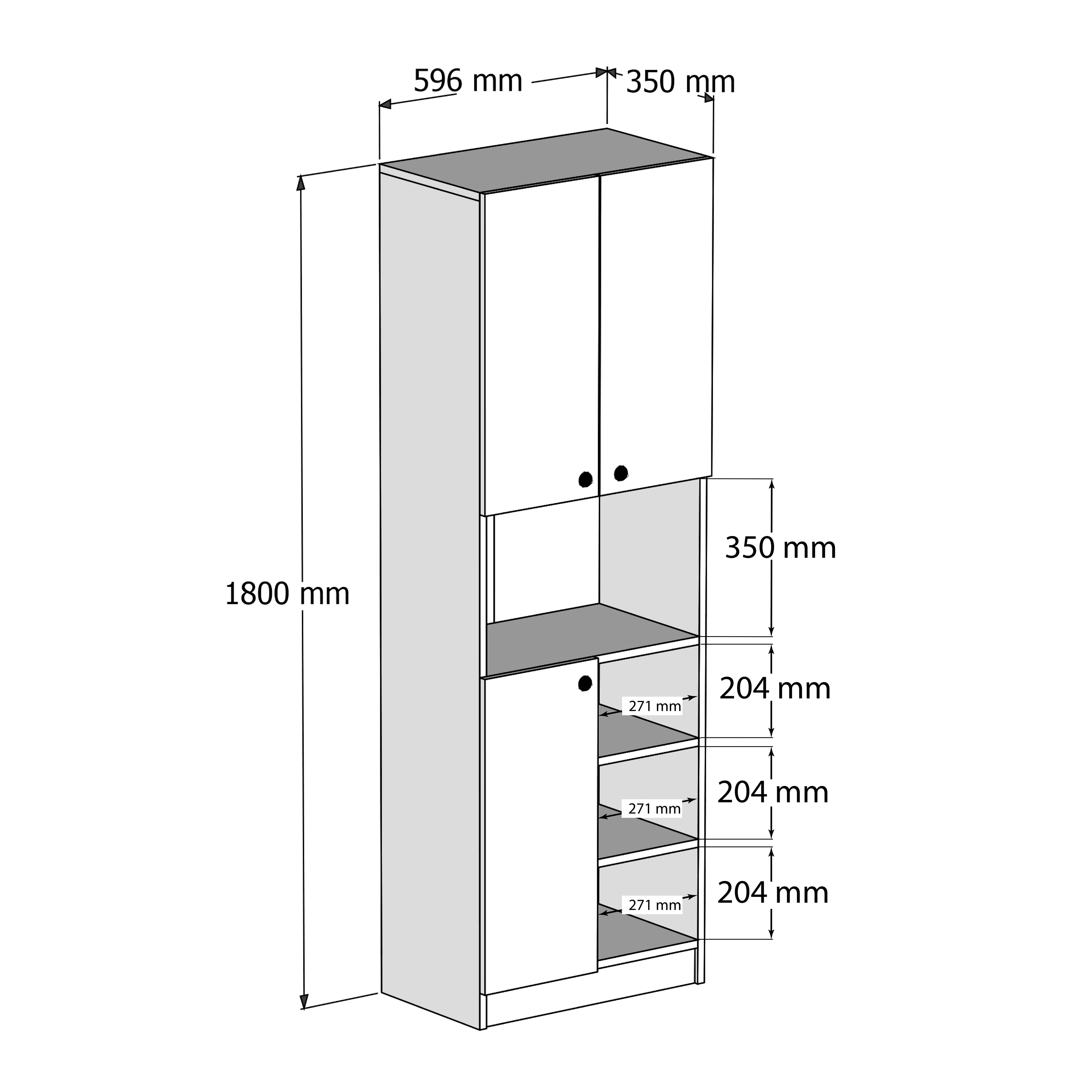 3000 Order 60X180 Banyo Dolabı Çok Amaçlı Dolap Beyaz