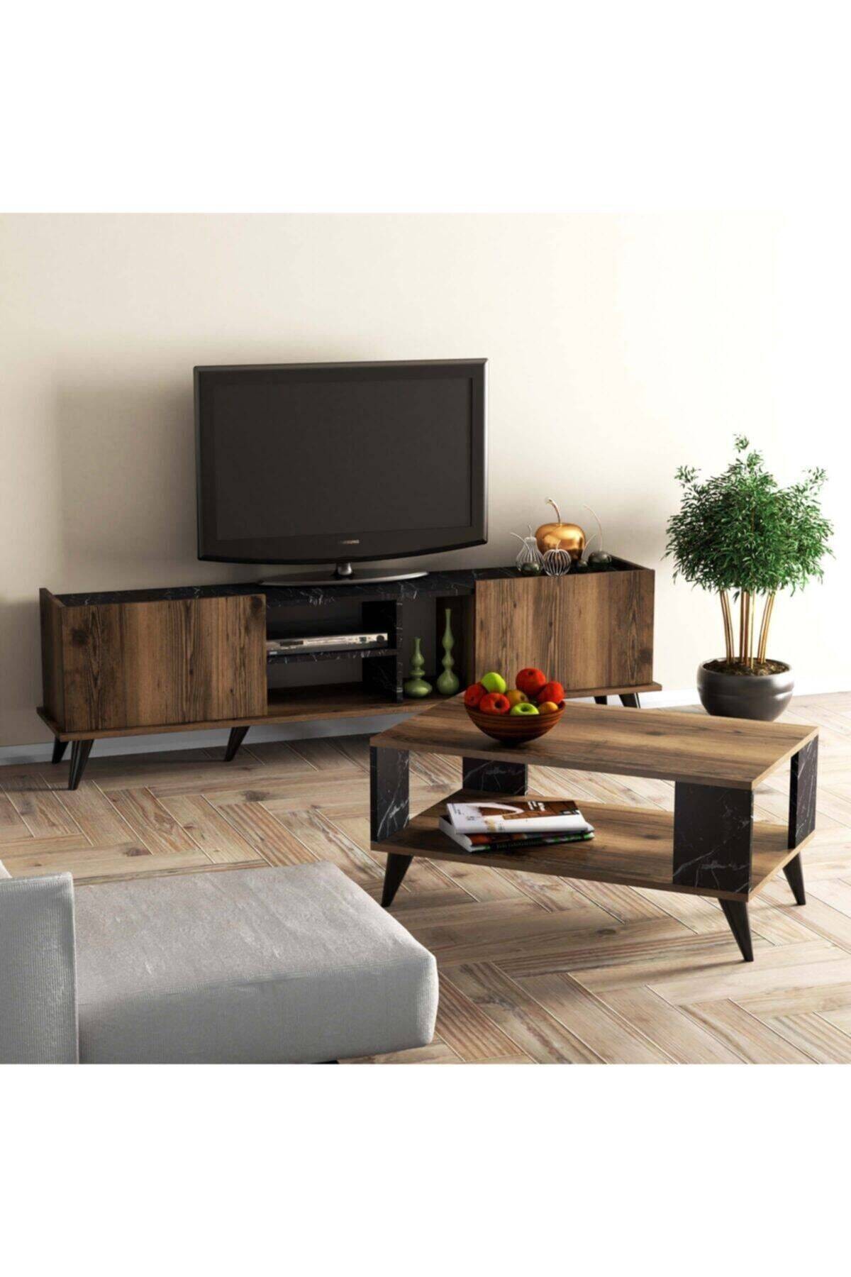 SET 1330 - 2024 Elegante Tv Üitesi City Orta Sehpa Takımı