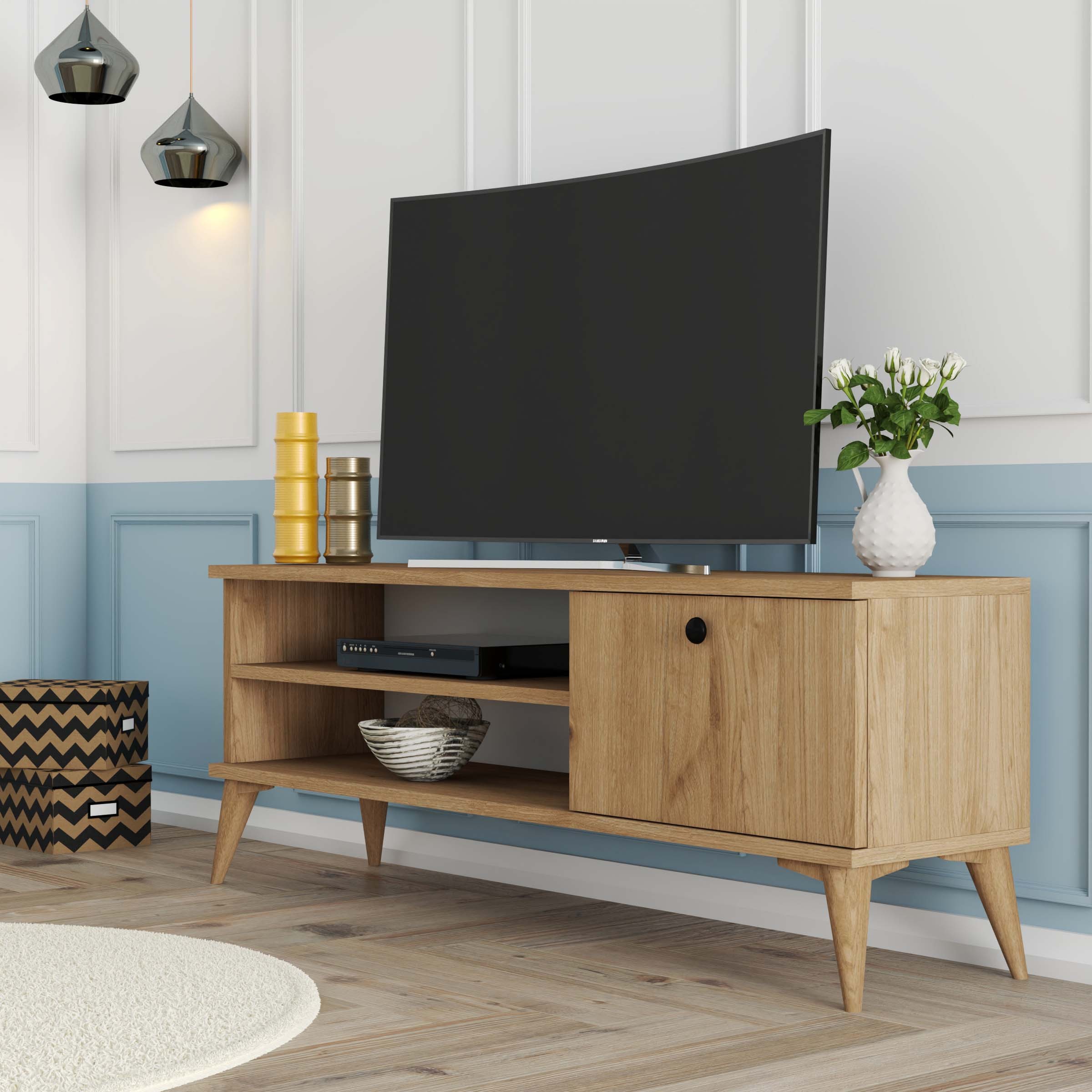 1562 Retro Tv Ünitesi 120 Cm Sepet Rengi