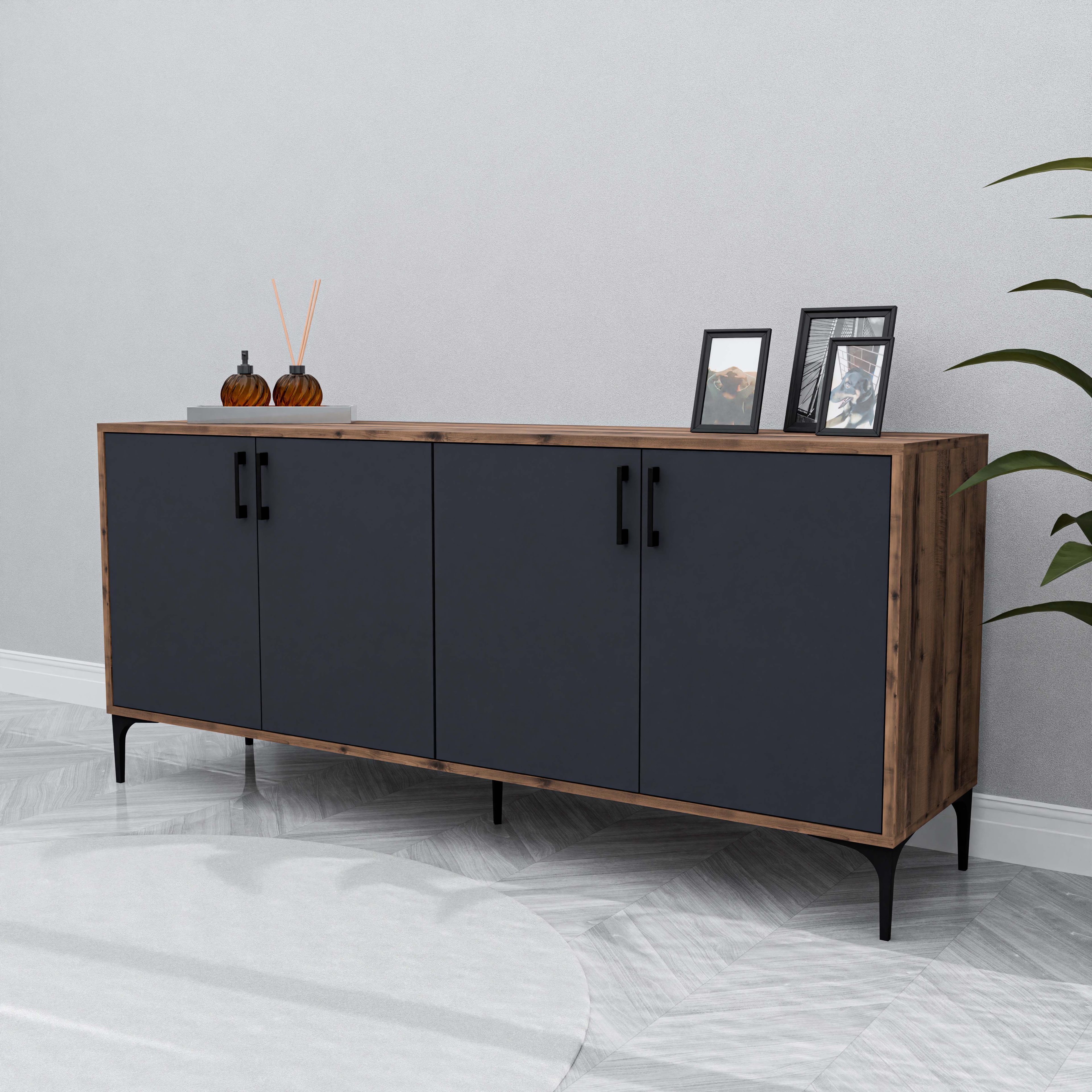 1662 Ares Modern Konsol 180 Cm Hat - Antrasit