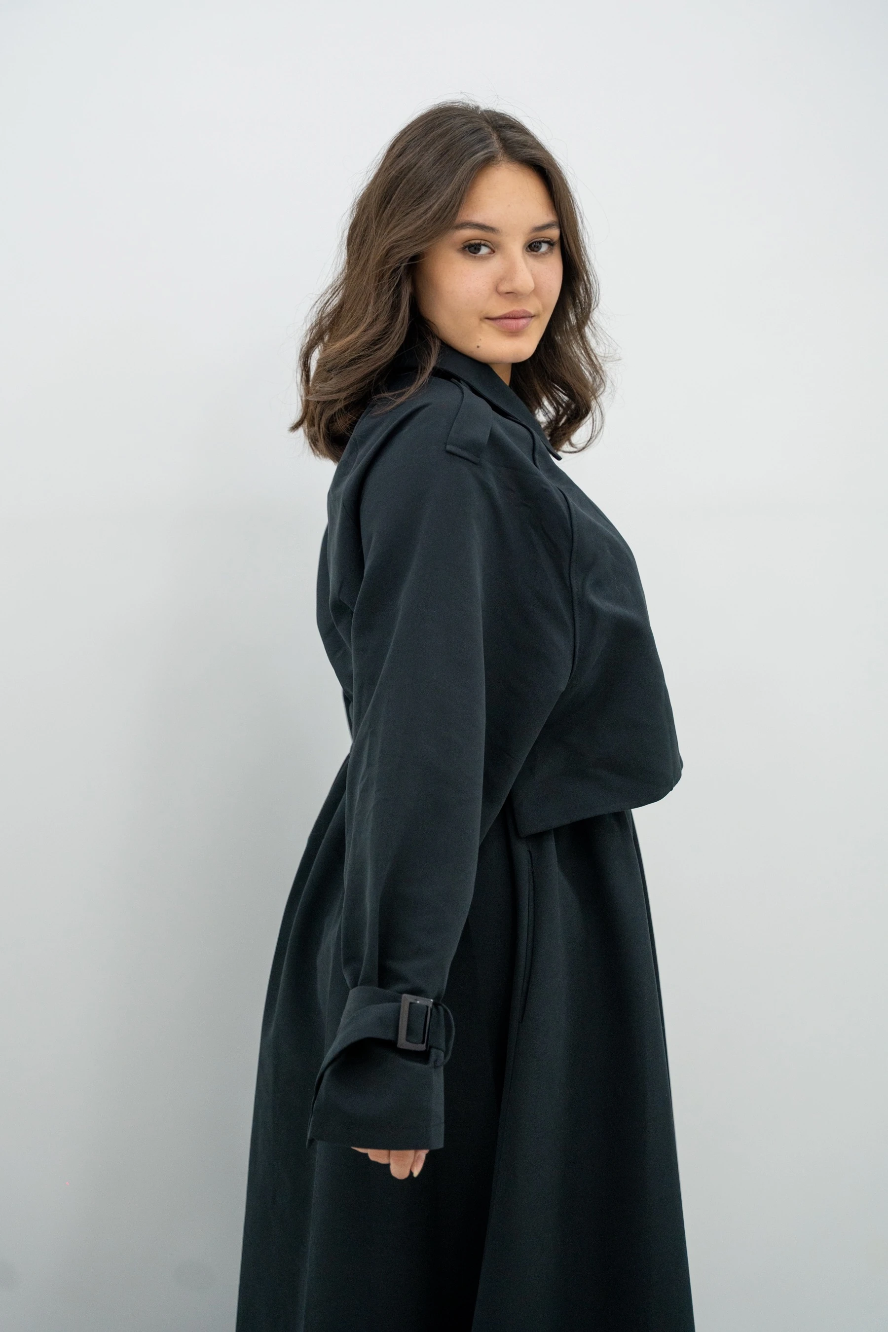 Kemer Detaylı Trenç Elbise