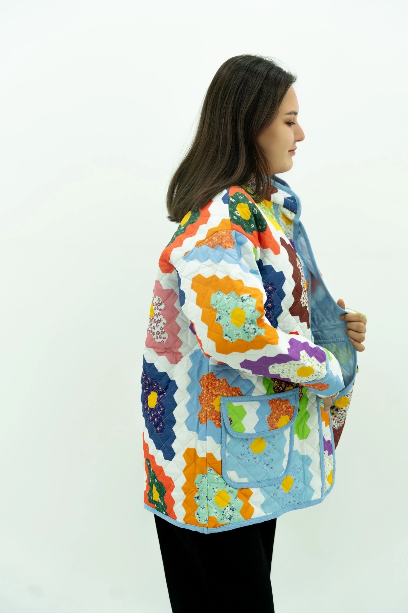 Renkli Kapitone Ceket 