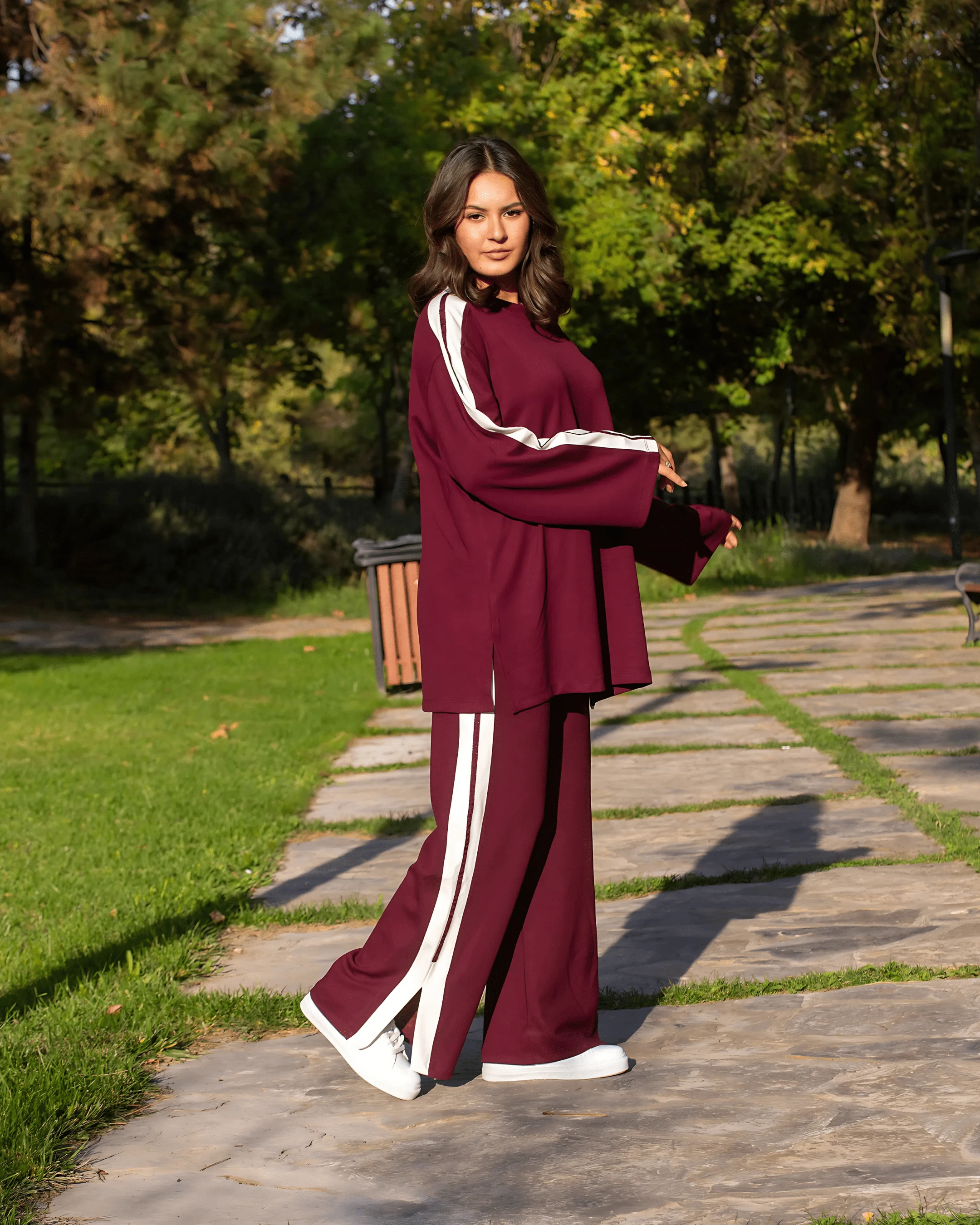 Çift Garni Detaylı Oysho Takım