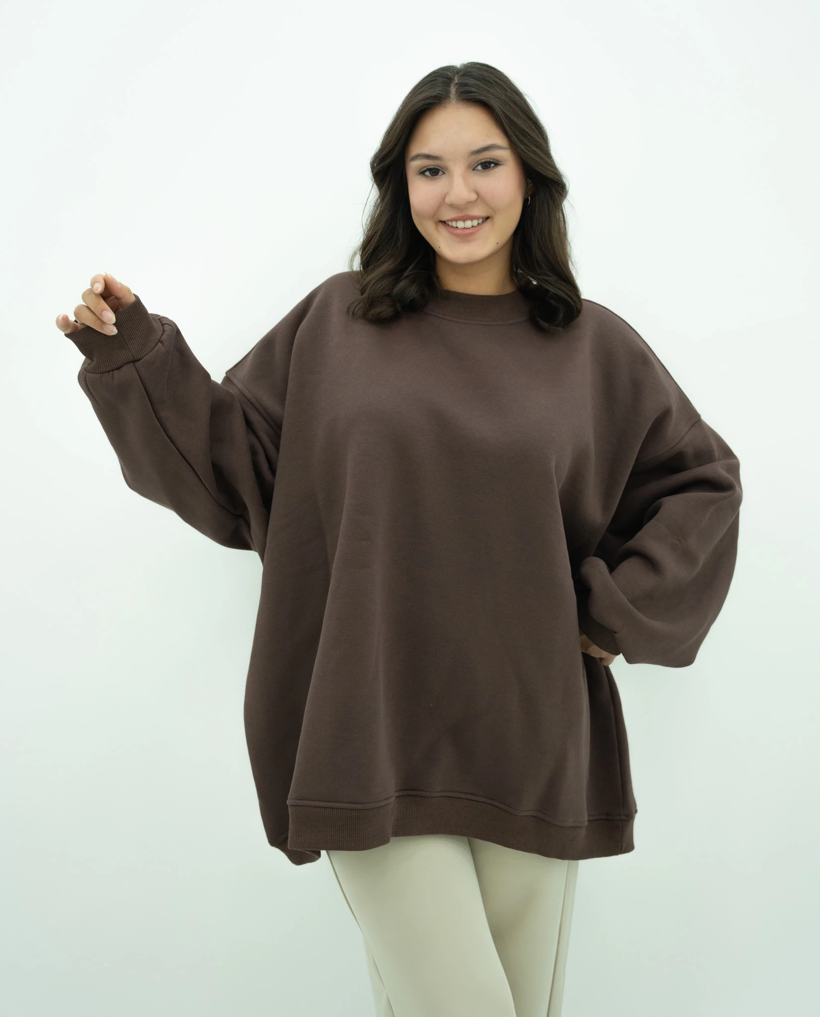 Basic Sweatshirt - Kahve