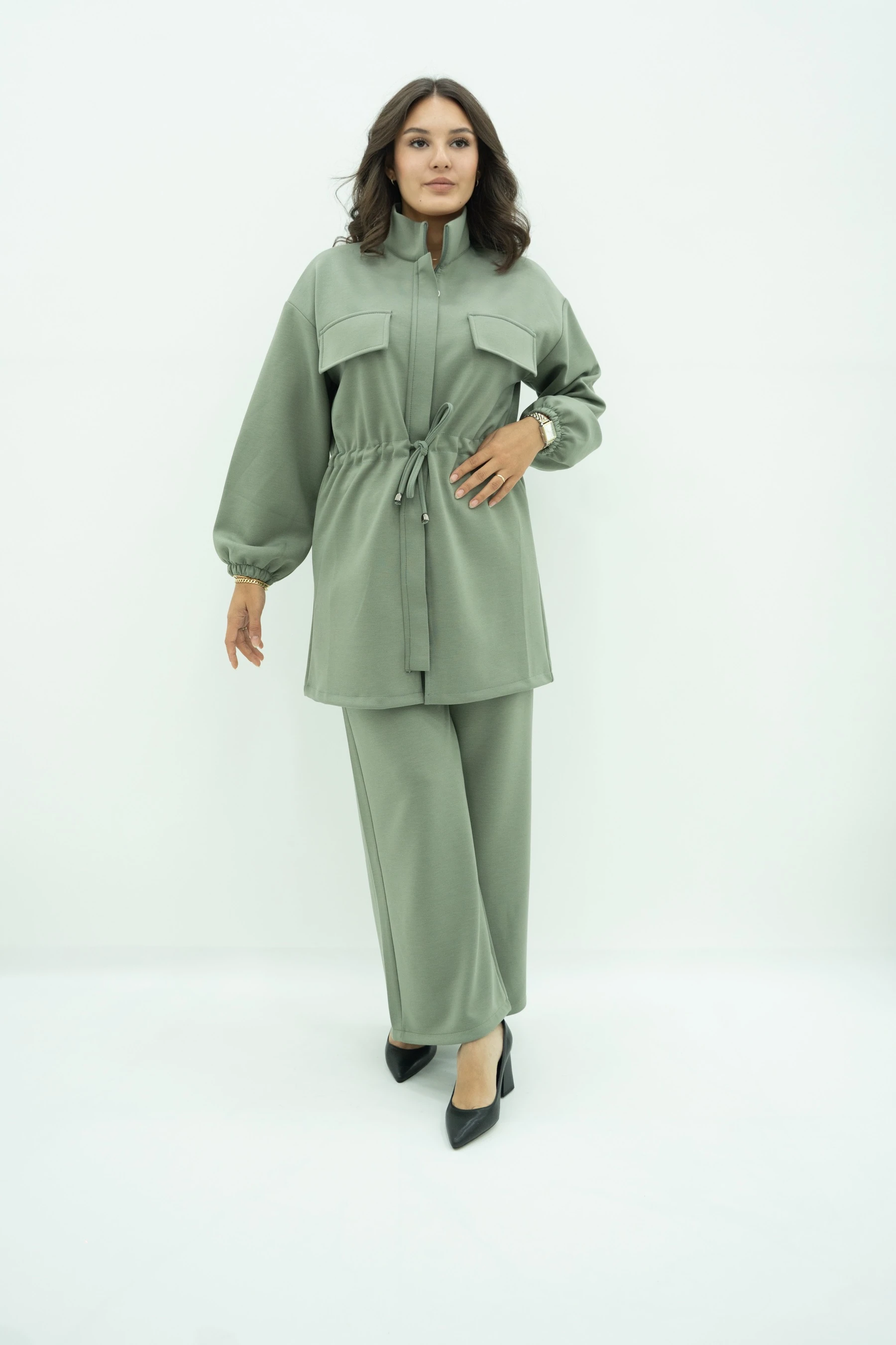 Beli Büzgülü Oysho Takım  - Haki