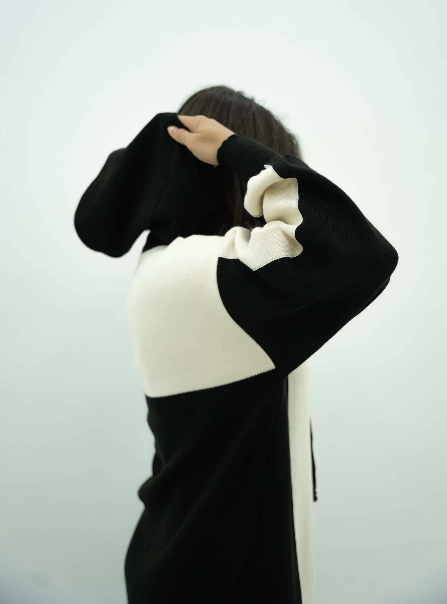 Kapüşonlu Triko Elbise 