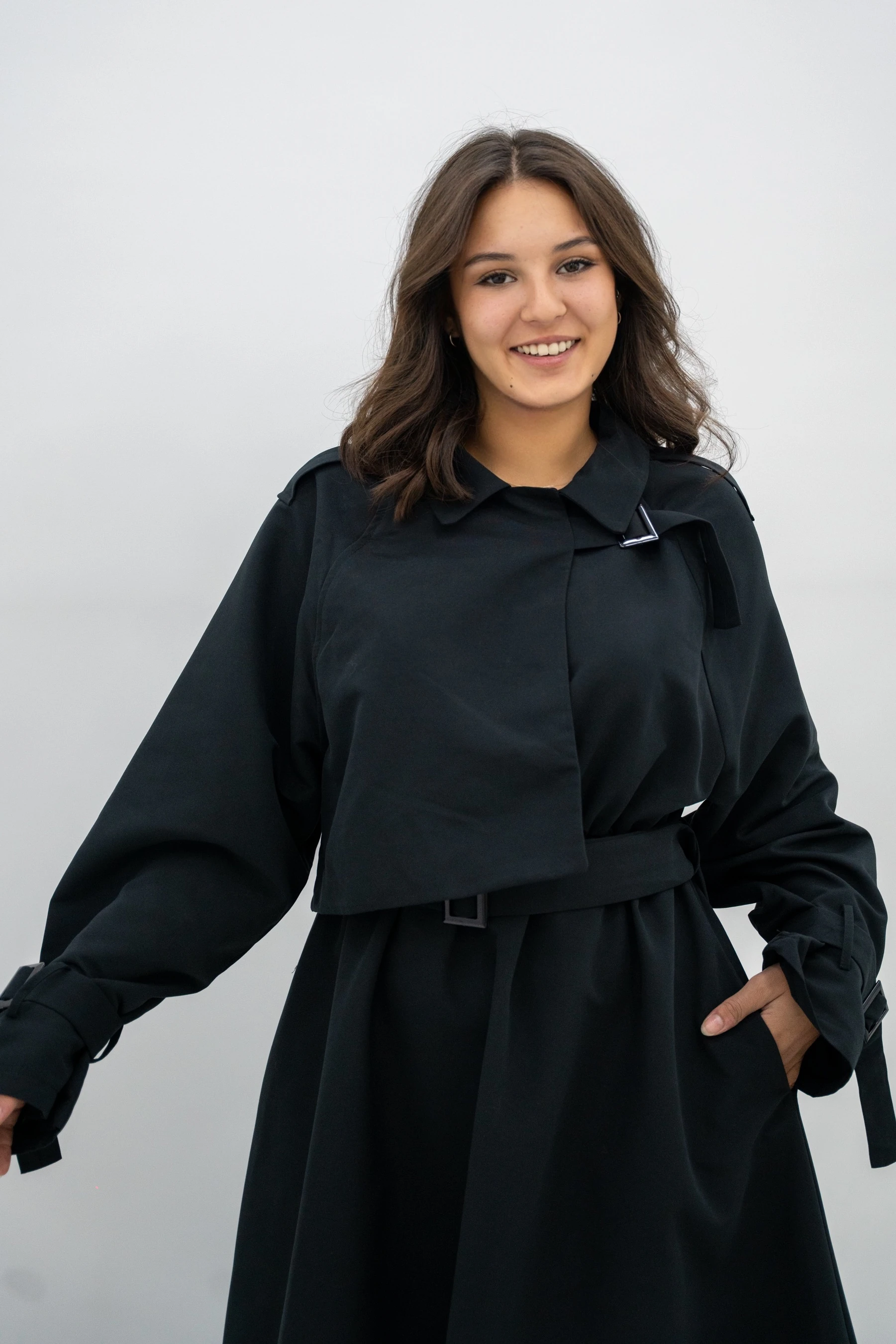 Kemer Detaylı Trenç Elbise