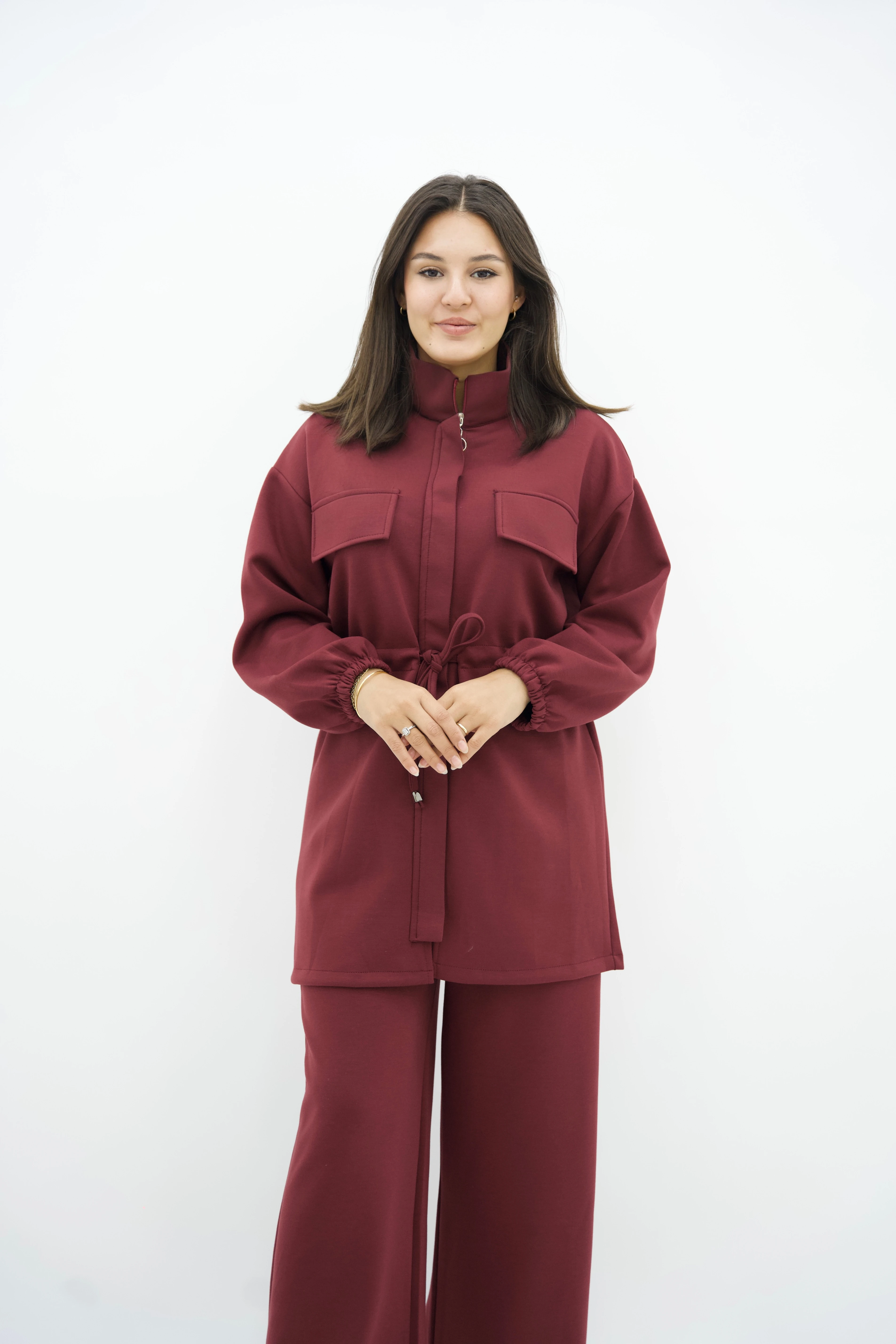 Beli Büzgülü Oysho Takım  - Bordo