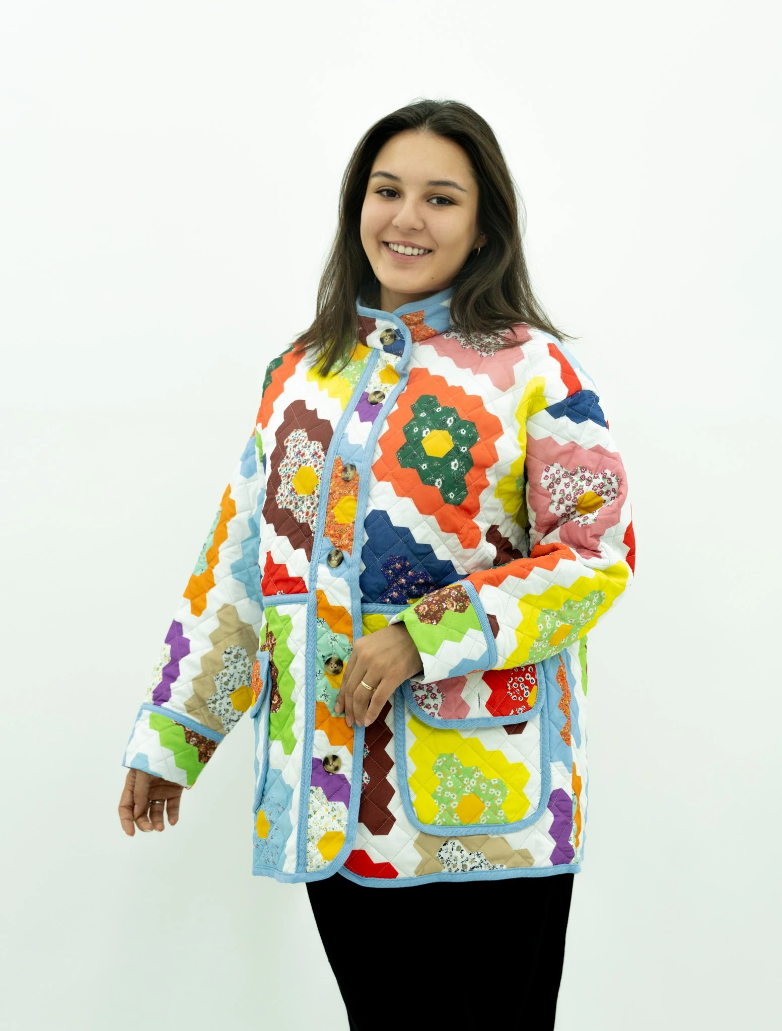 Renkli Kapitone Ceket 