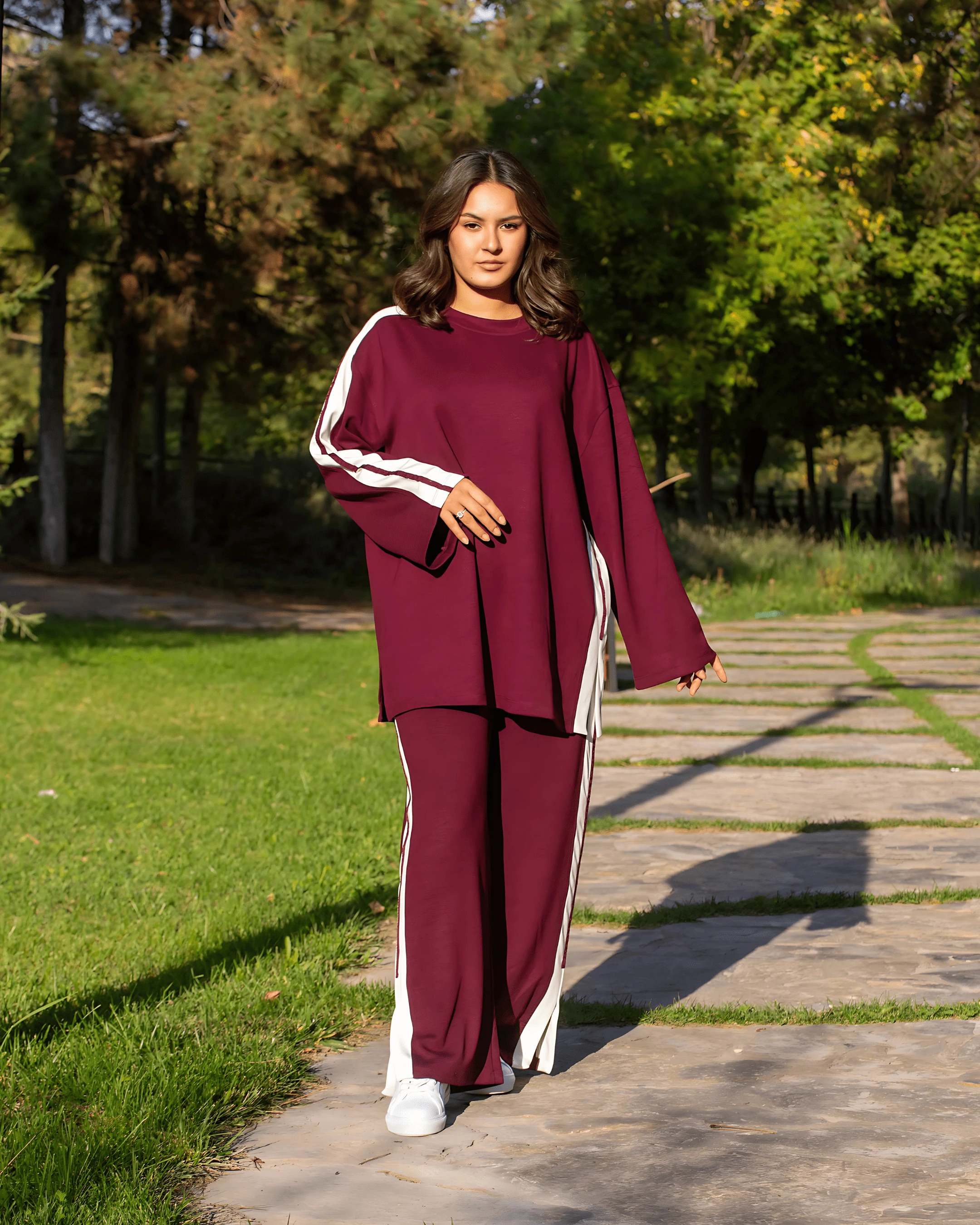 Çift Garni Detaylı Oysho Takım