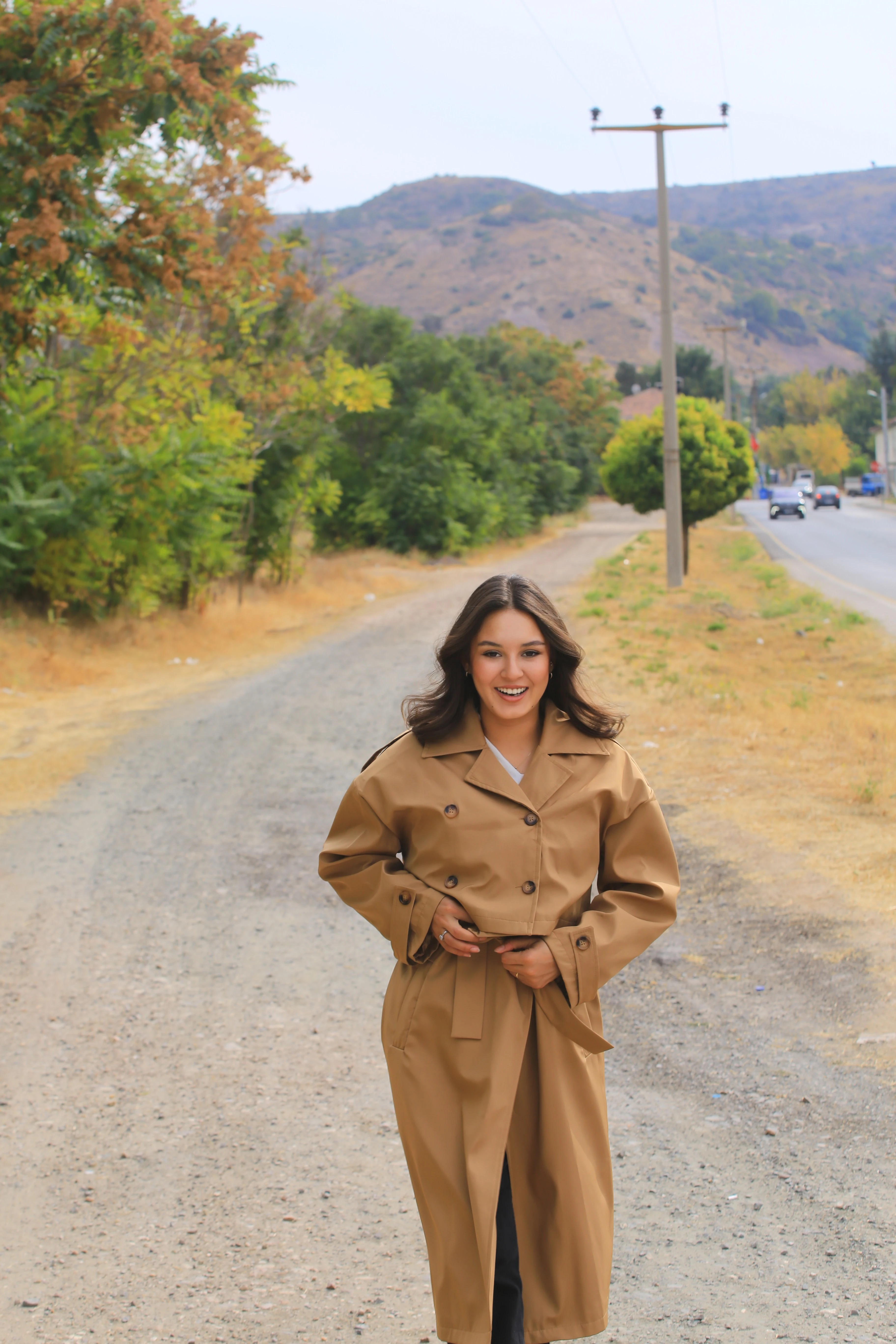 Kruvaze Takım Trençkot - Kahve