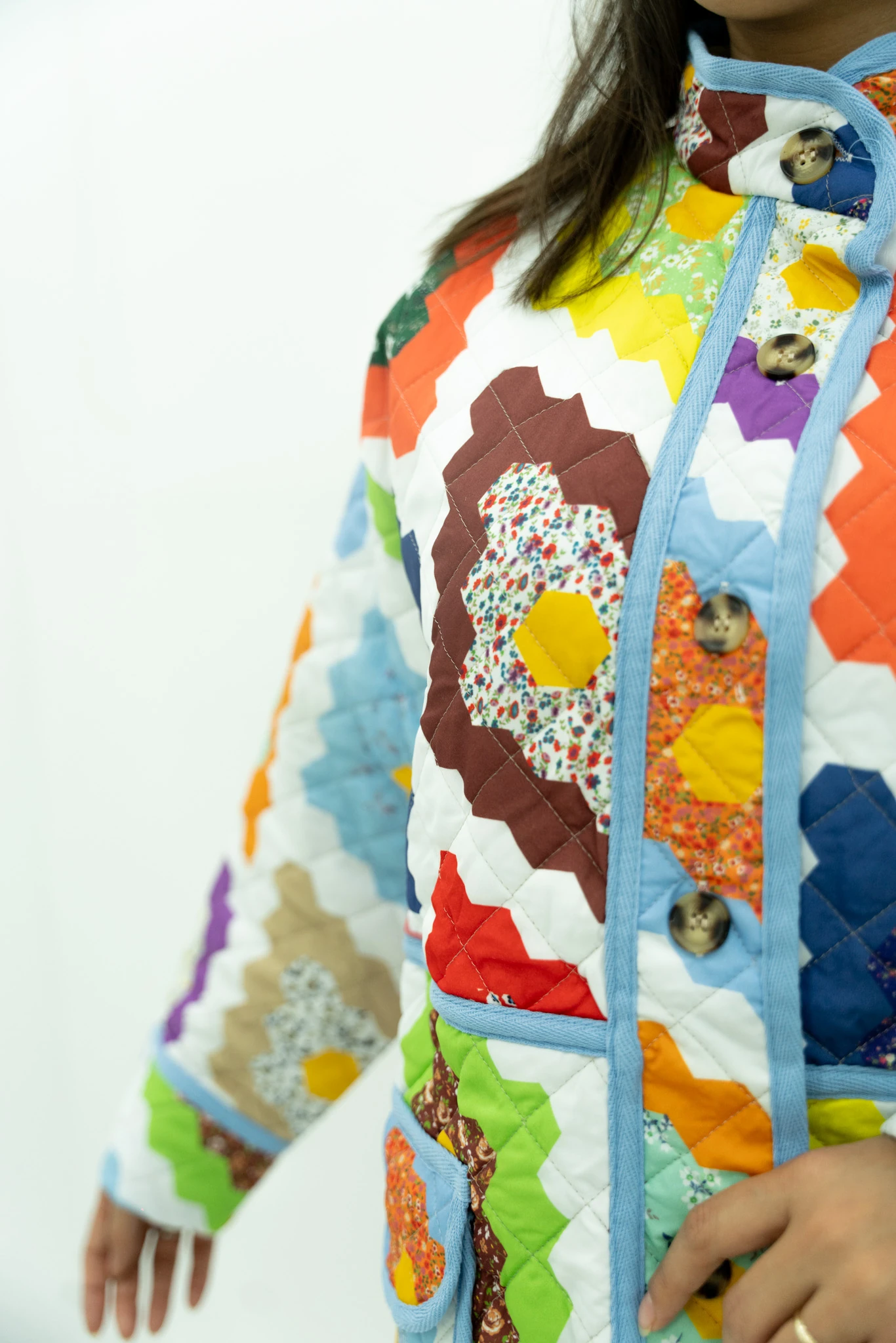 Renkli Kapitone Ceket 