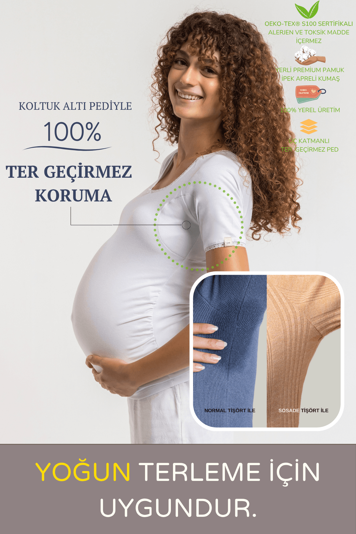 Hamile Tişört · Dar Kesim - Beyaz