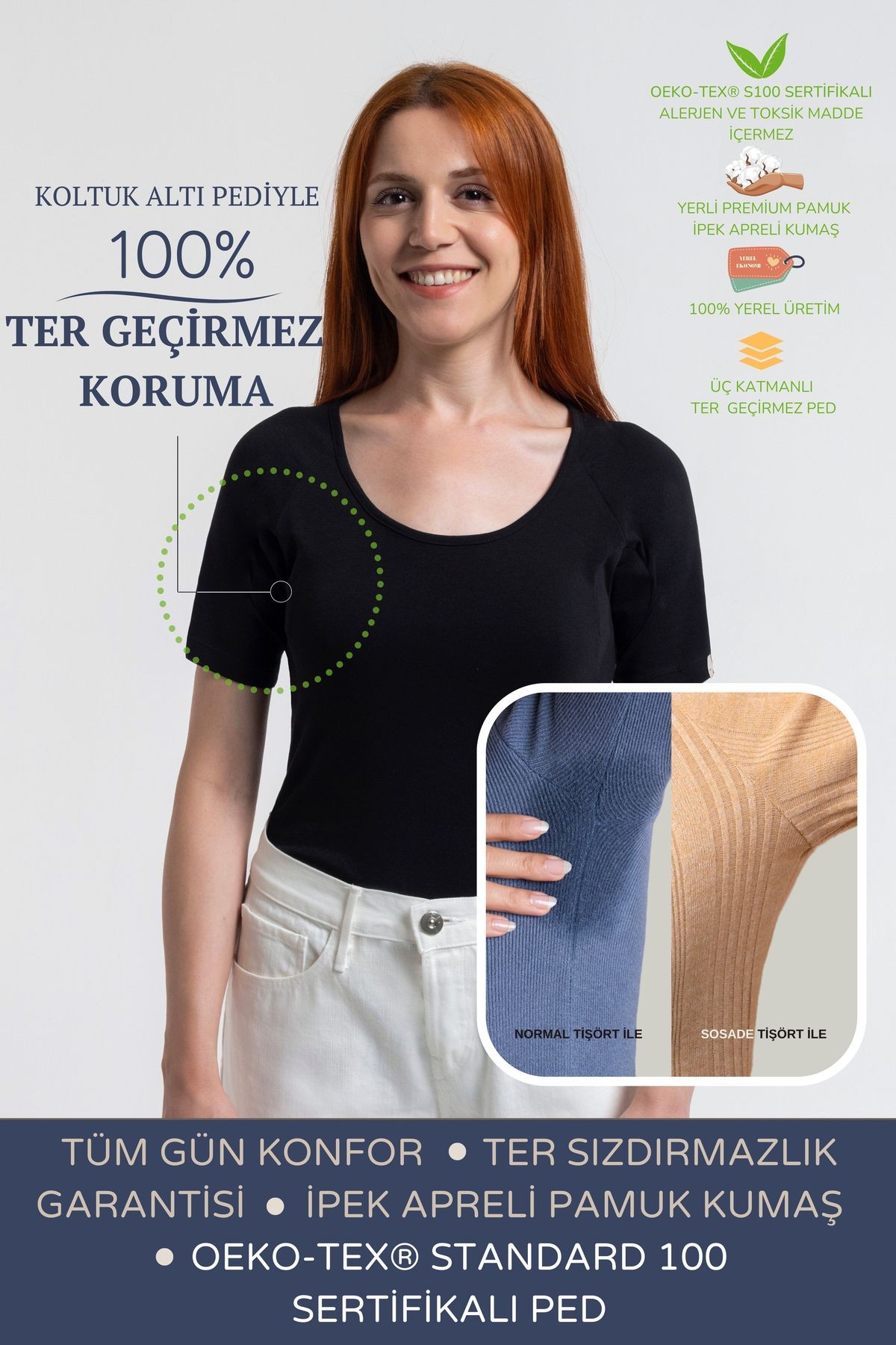 Kadın Basic Tişört · Dar Kesim - Siyah