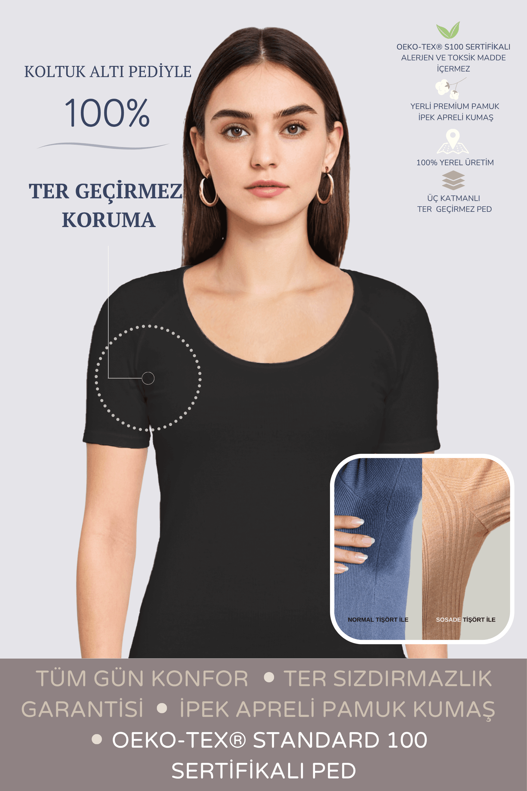 Kadın Basic Tişört · Dar Kesim - Siyah